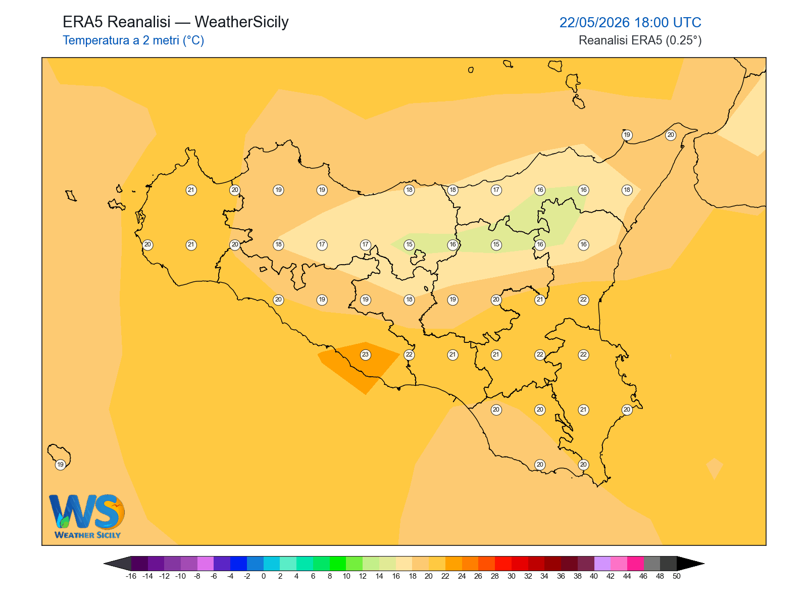 Temperatura a 2 metri · 2026052218