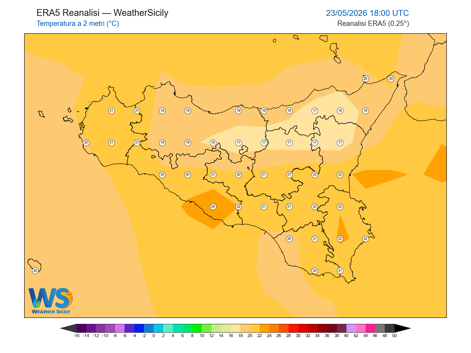 Temperatura a 2 metri · 2026052318