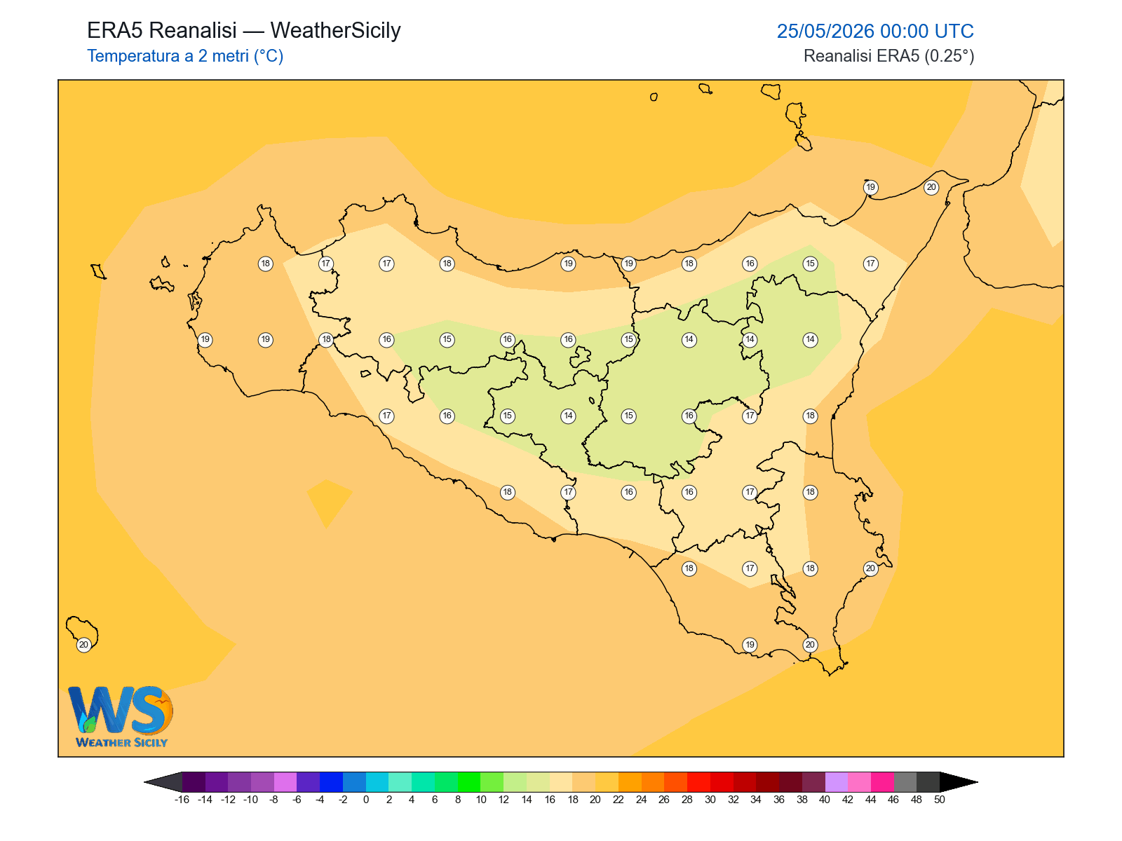 Temperatura a 2 metri · 2026052500