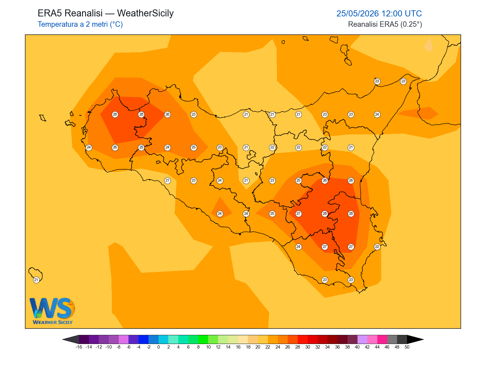 Temperatura a 2 metri · 2026052512