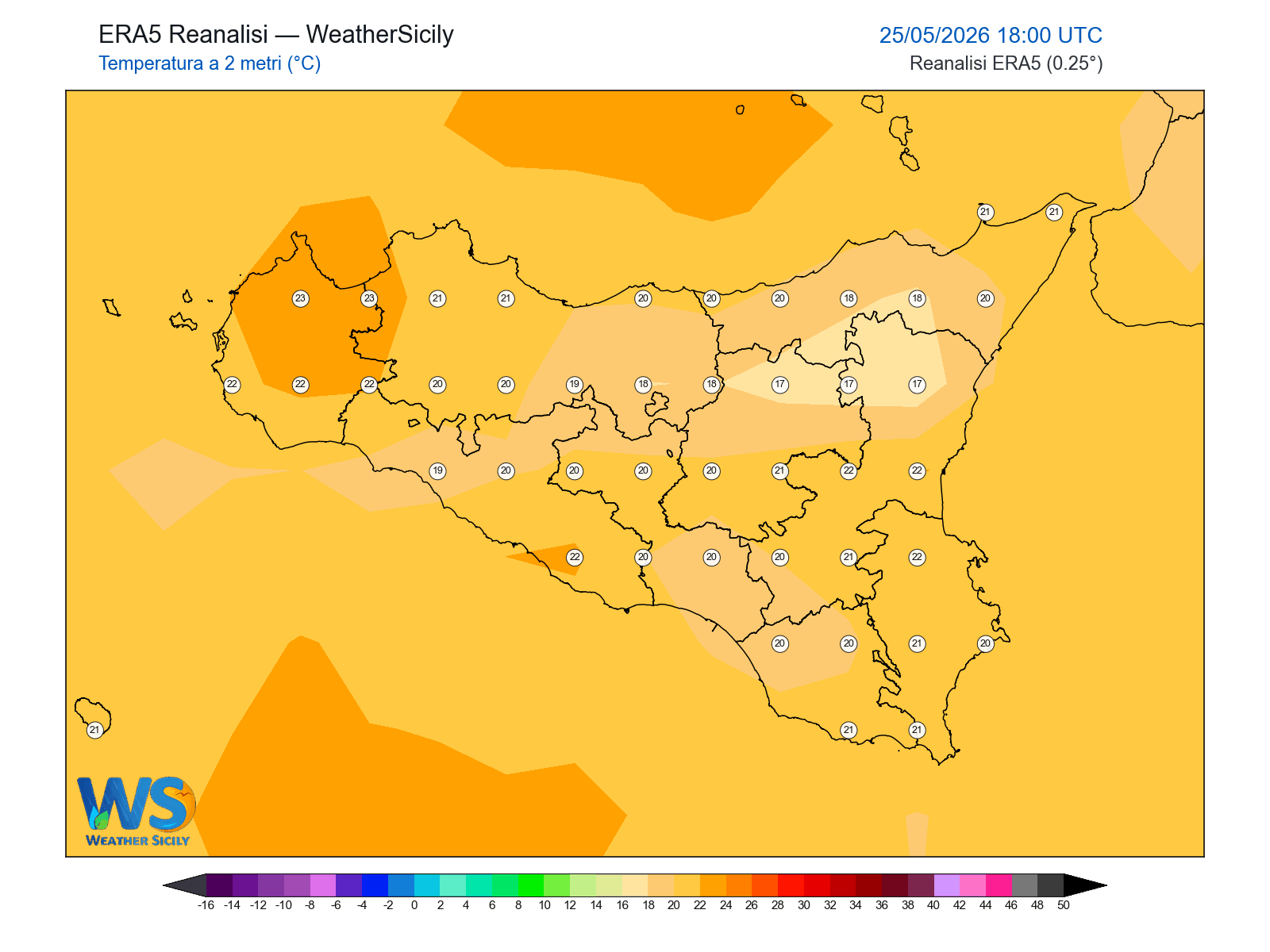 Temperatura a 2 metri · 2026052518