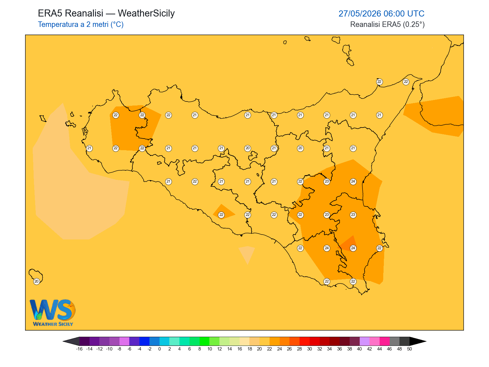Temperatura a 2 metri · 2026052706