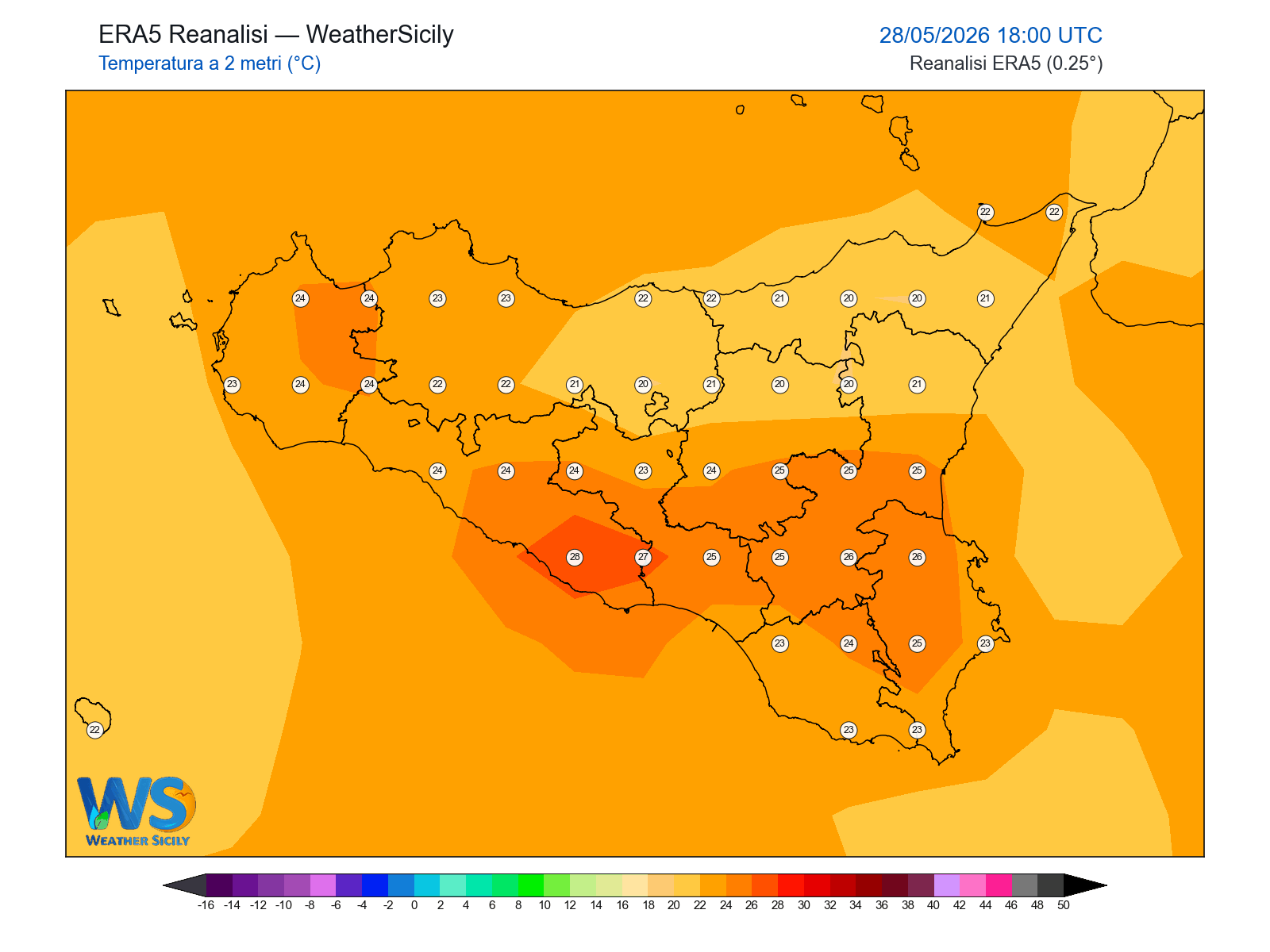Temperatura a 2 metri · 2026052818