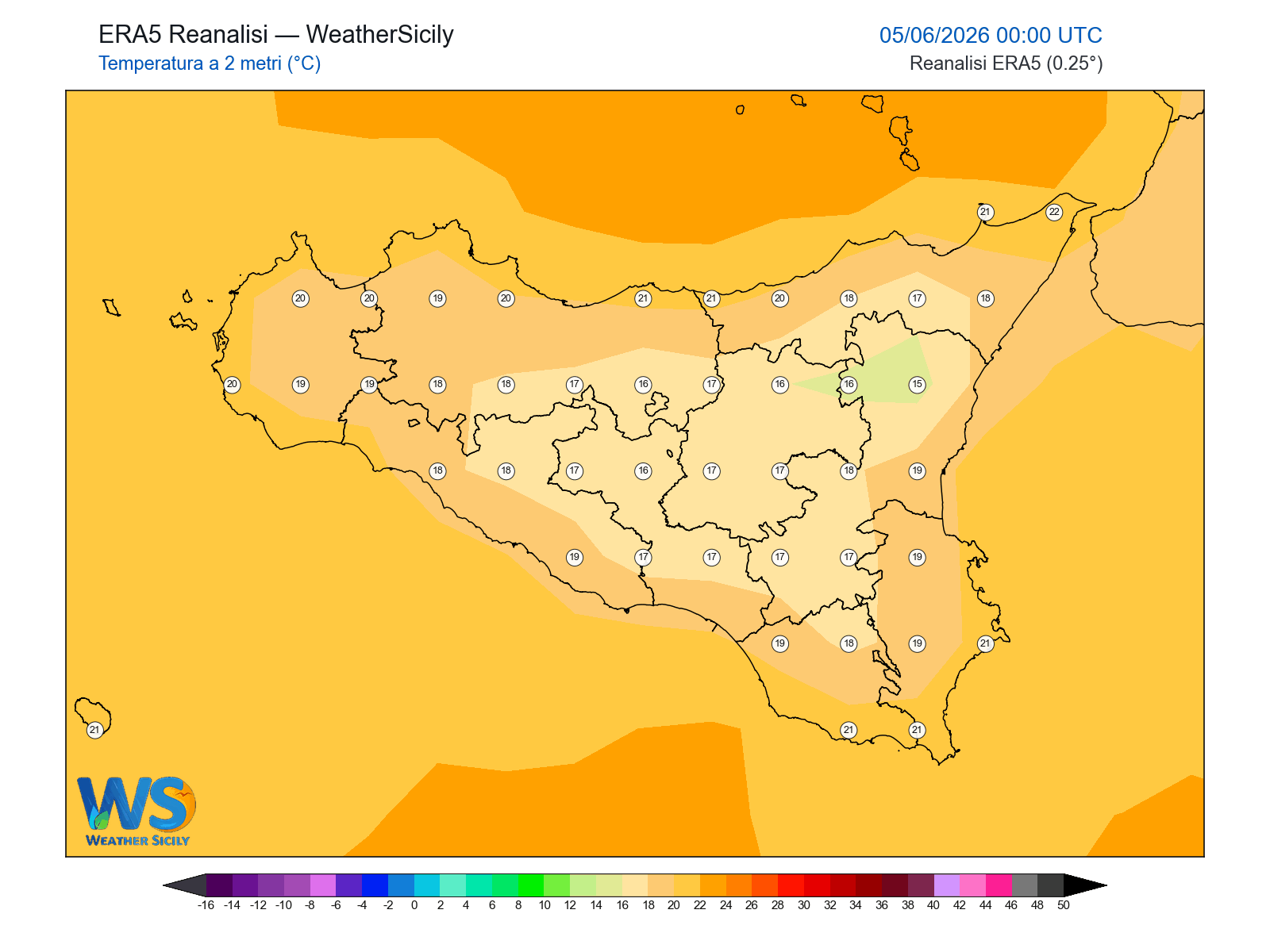 Temperatura a 2 metri · 2026060500