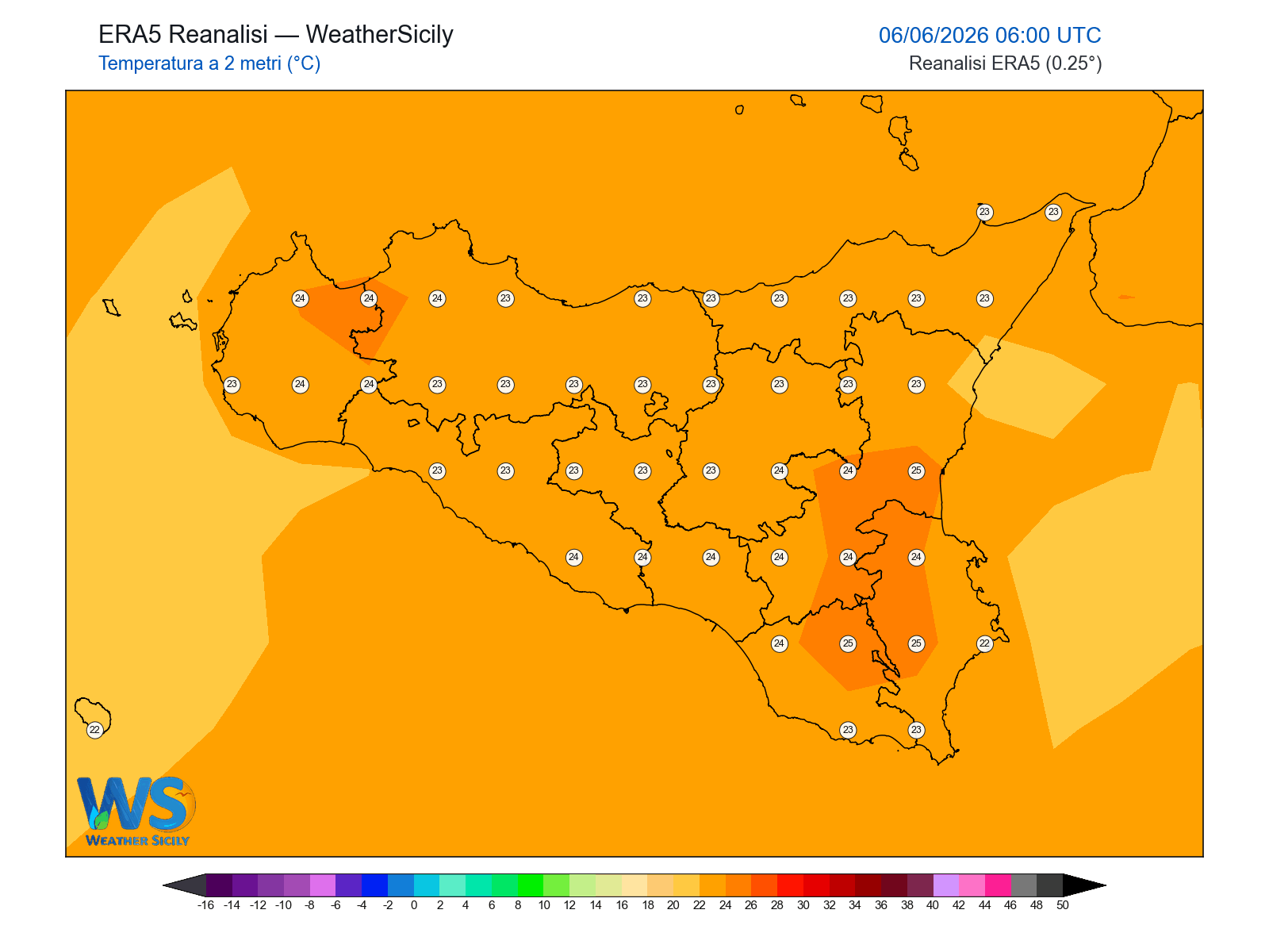 Temperatura a 2 metri · 2026060606
