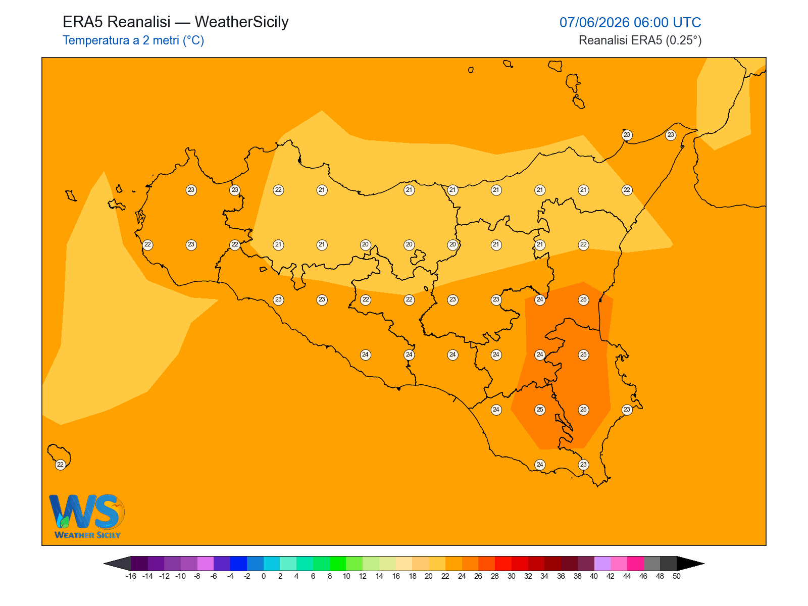 Temperatura a 2 metri · 2026060706