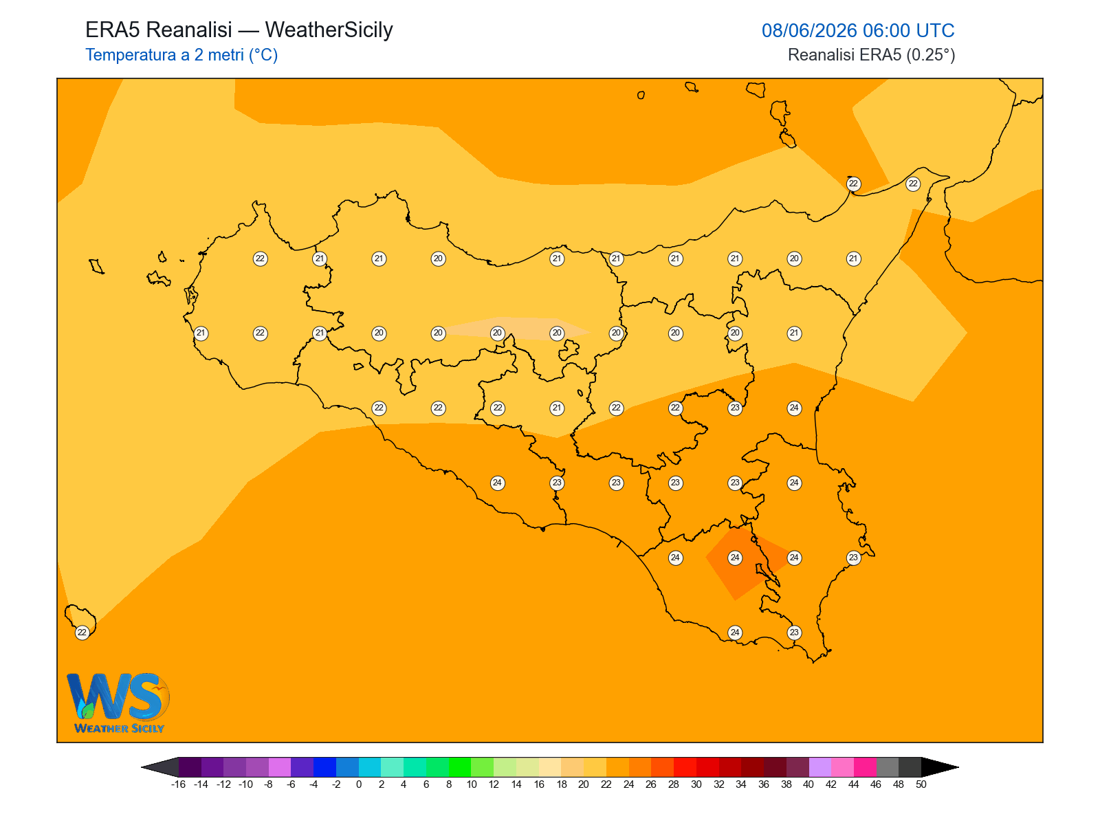 Temperatura a 2 metri · 2026060806