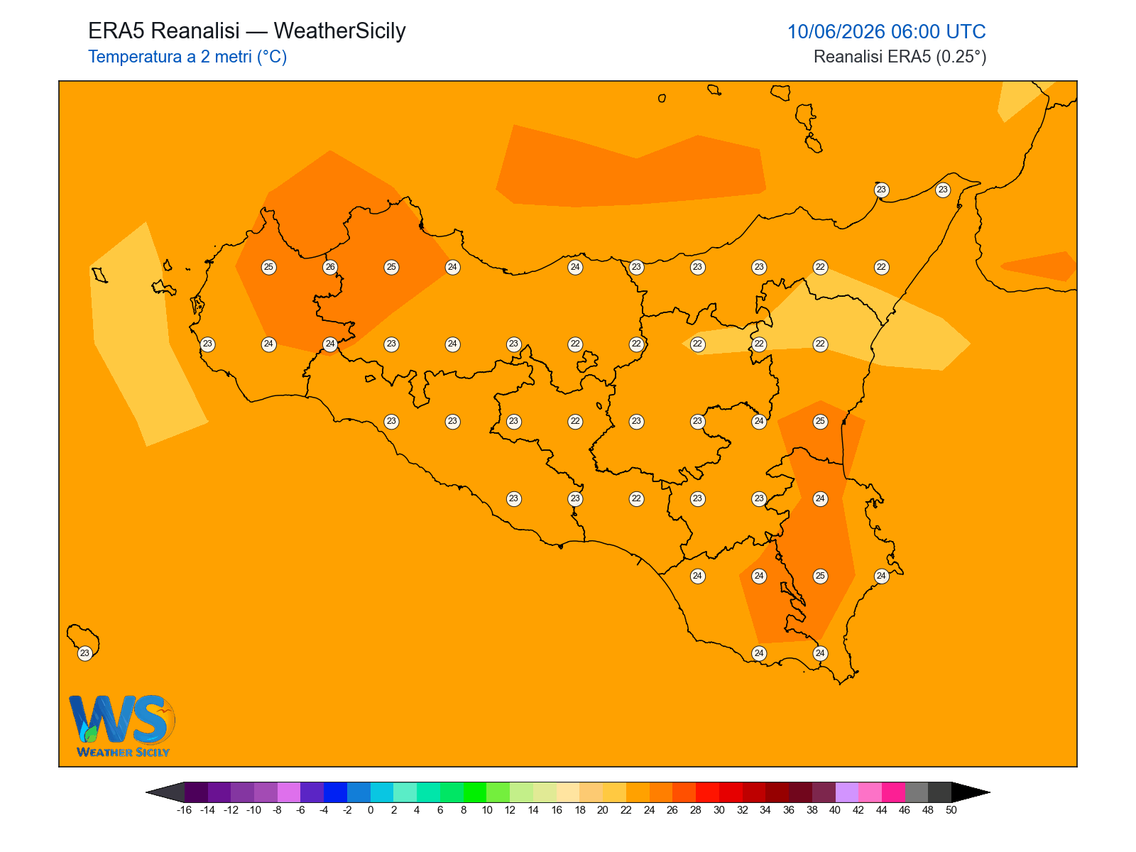 Temperatura a 2 metri · 2026061006