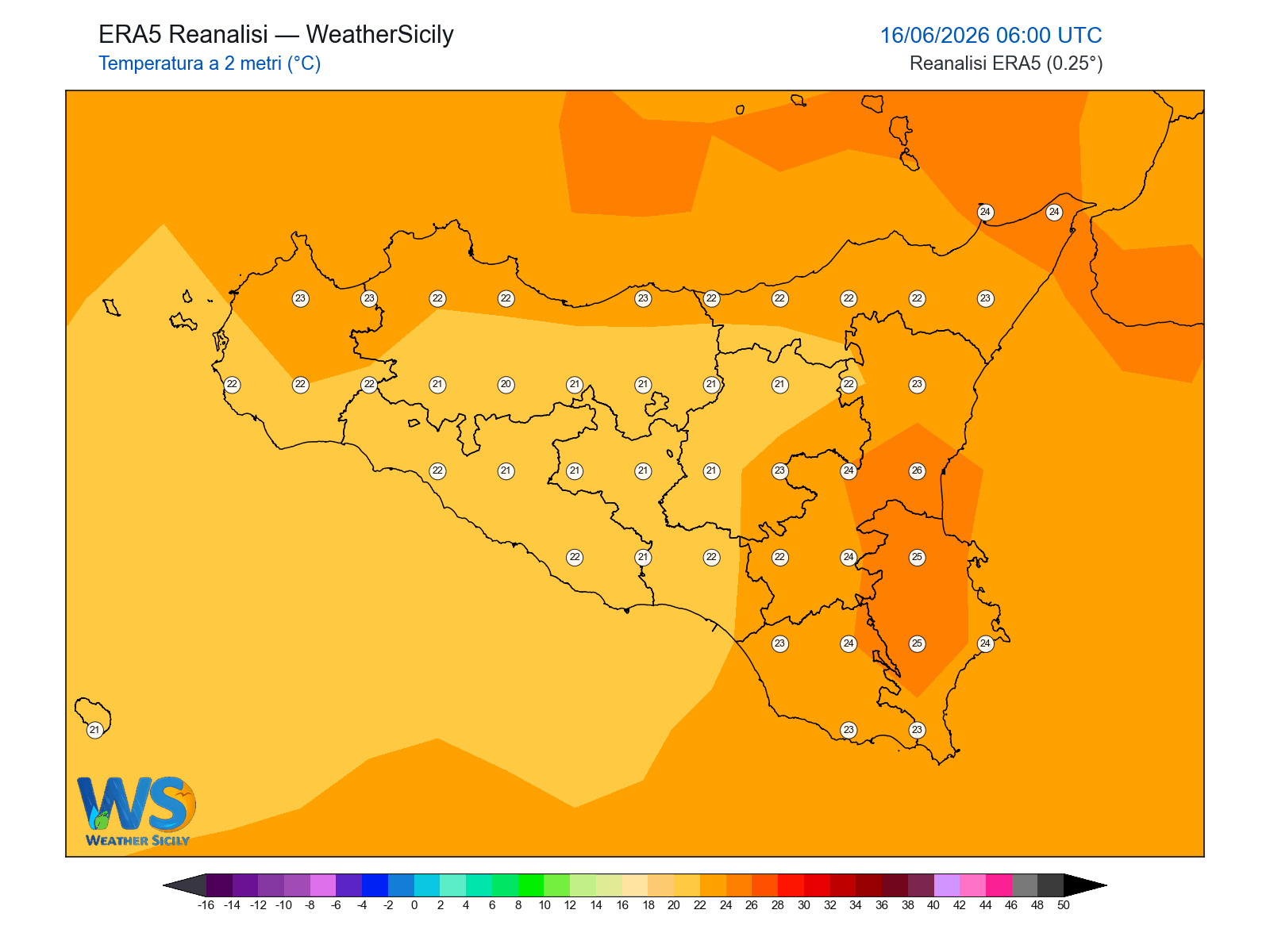 Temperatura a 2 metri · 2026061606