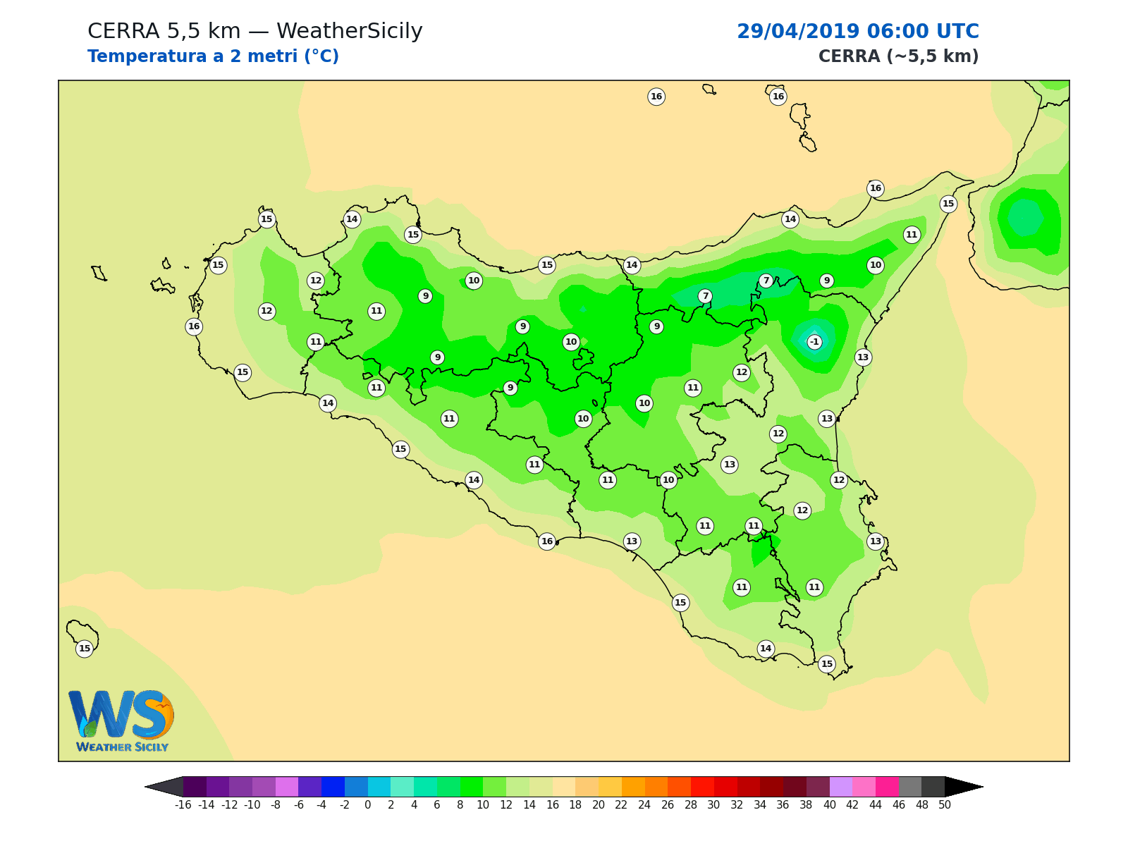 Temperatura a 2 metri · 2019042906