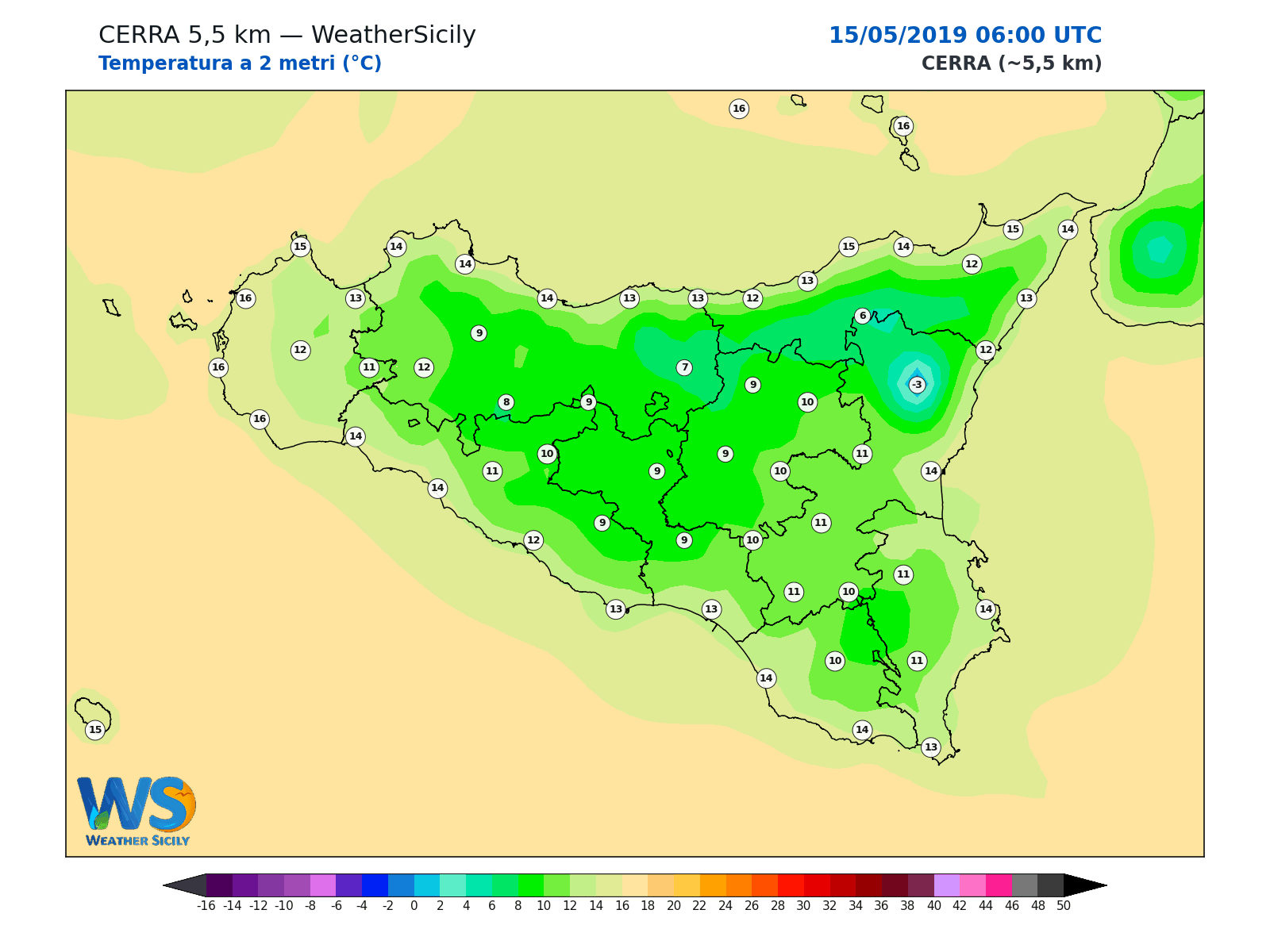 Temperatura a 2 metri · 2019051506