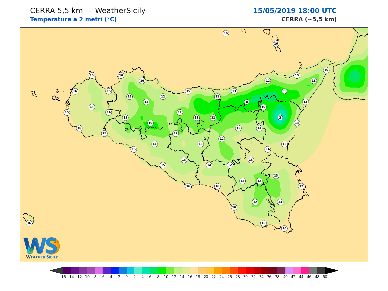 Temperatura a 2 metri · 2019051518