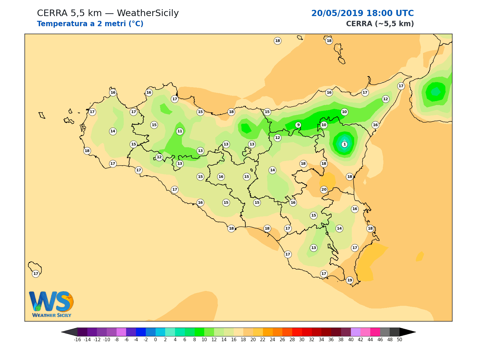 Temperatura a 2 metri · 2019052018