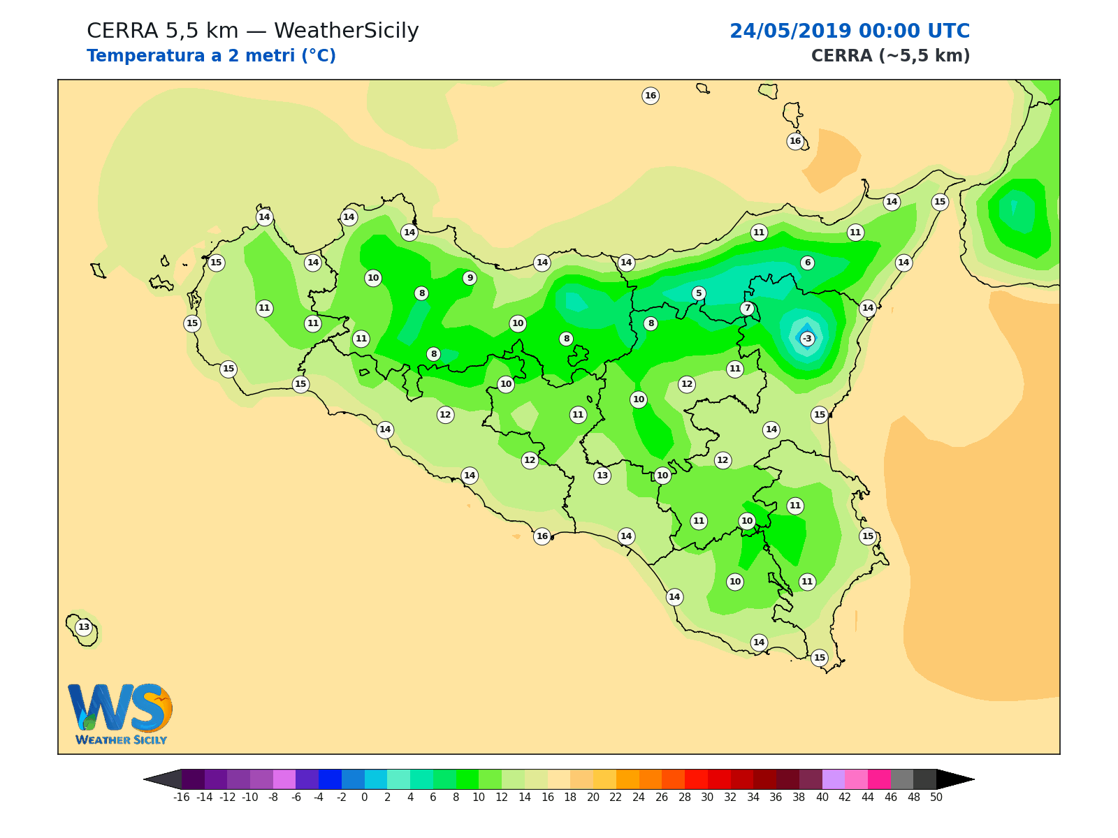 Temperatura a 2 metri · 2019052400