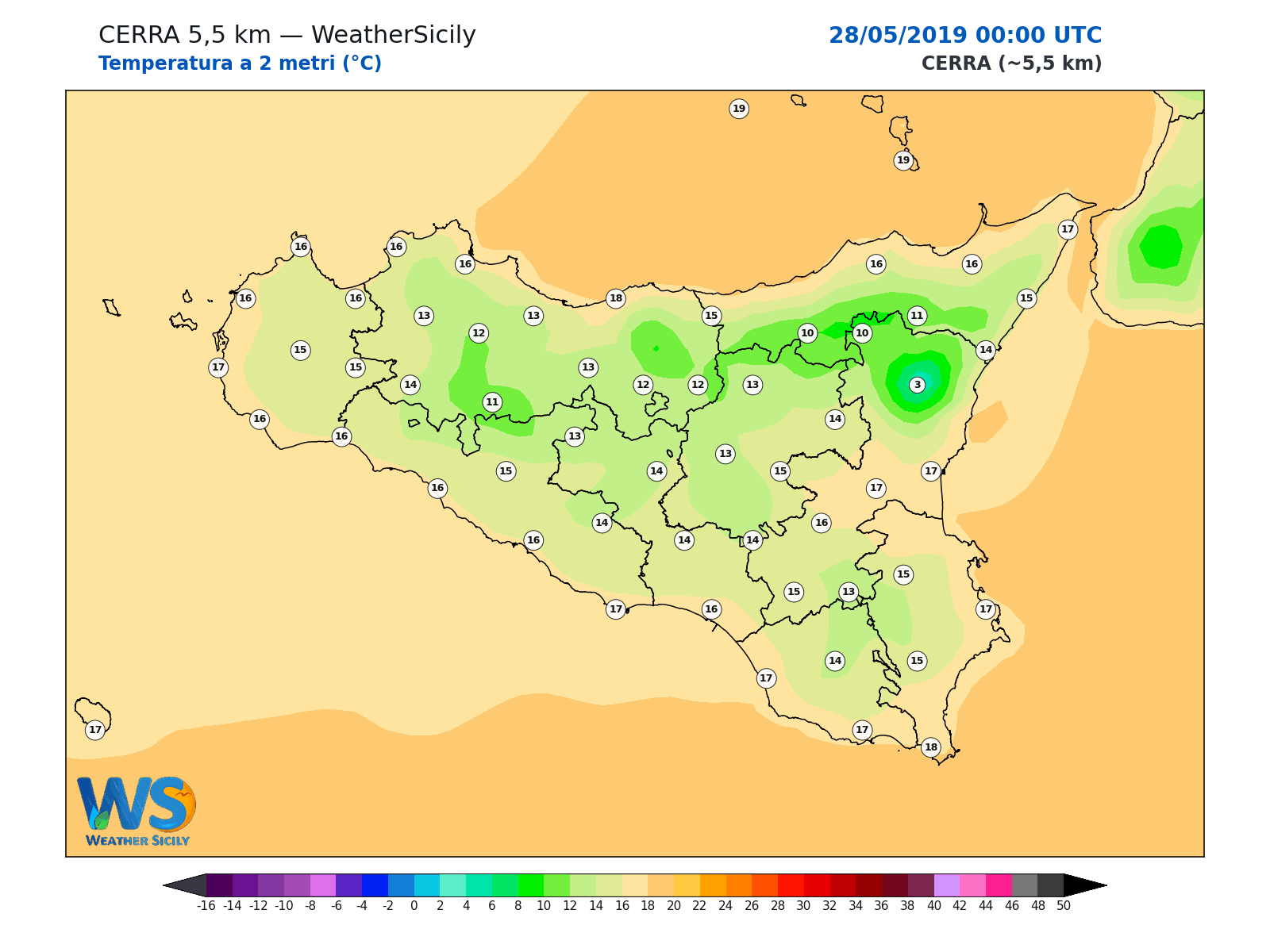 Temperatura a 2 metri · 2019052800