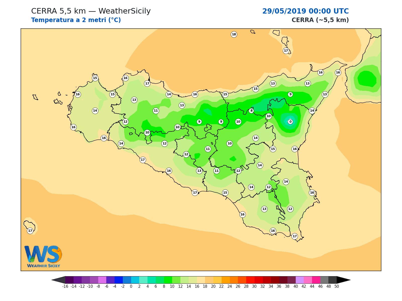 Temperatura a 2 metri · 2019052900
