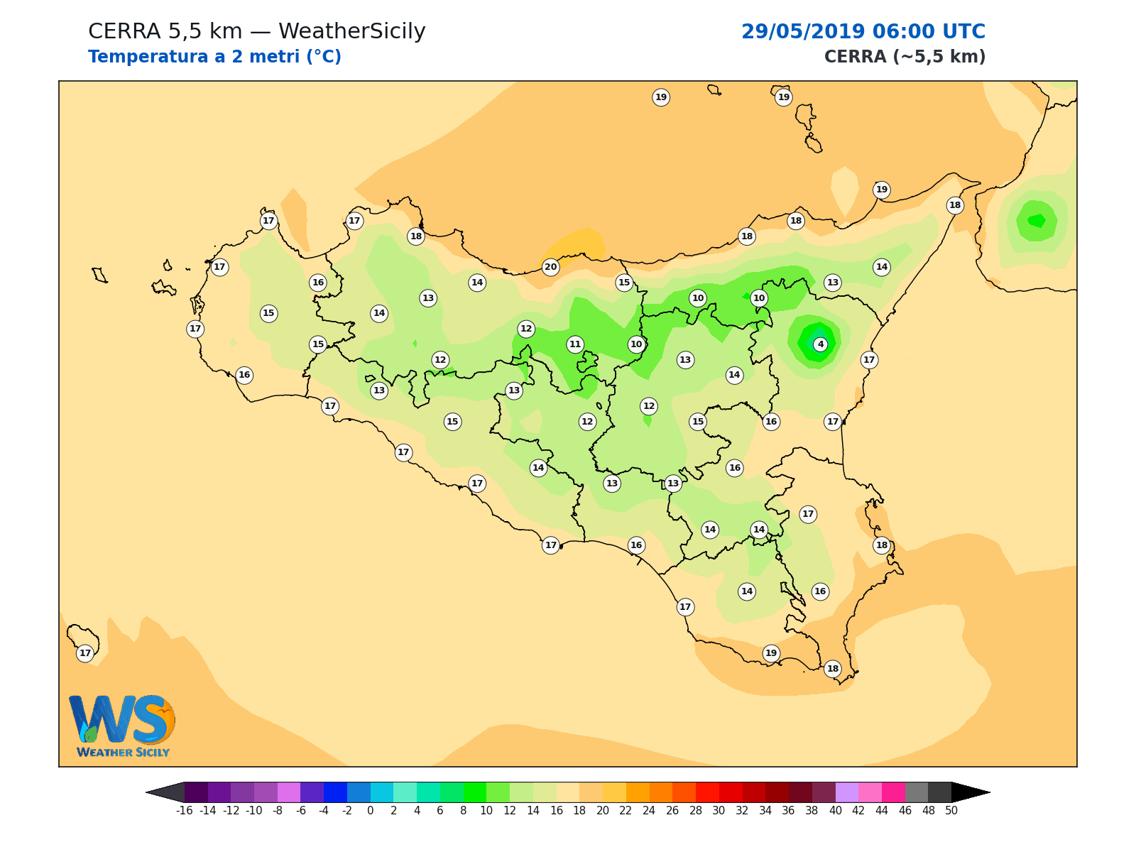 Temperatura a 2 metri · 2019052906