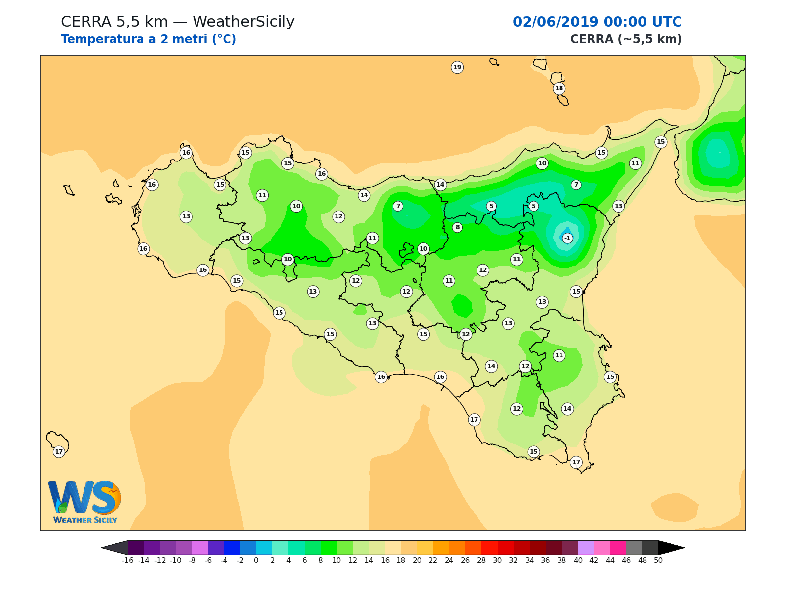 Temperatura a 2 metri · 2019060200