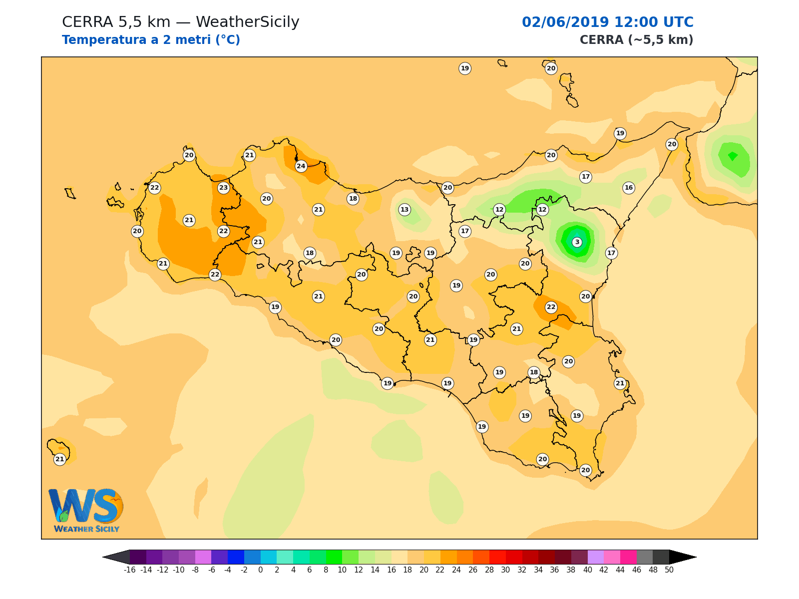 Temperatura a 2 metri · 2019060212
