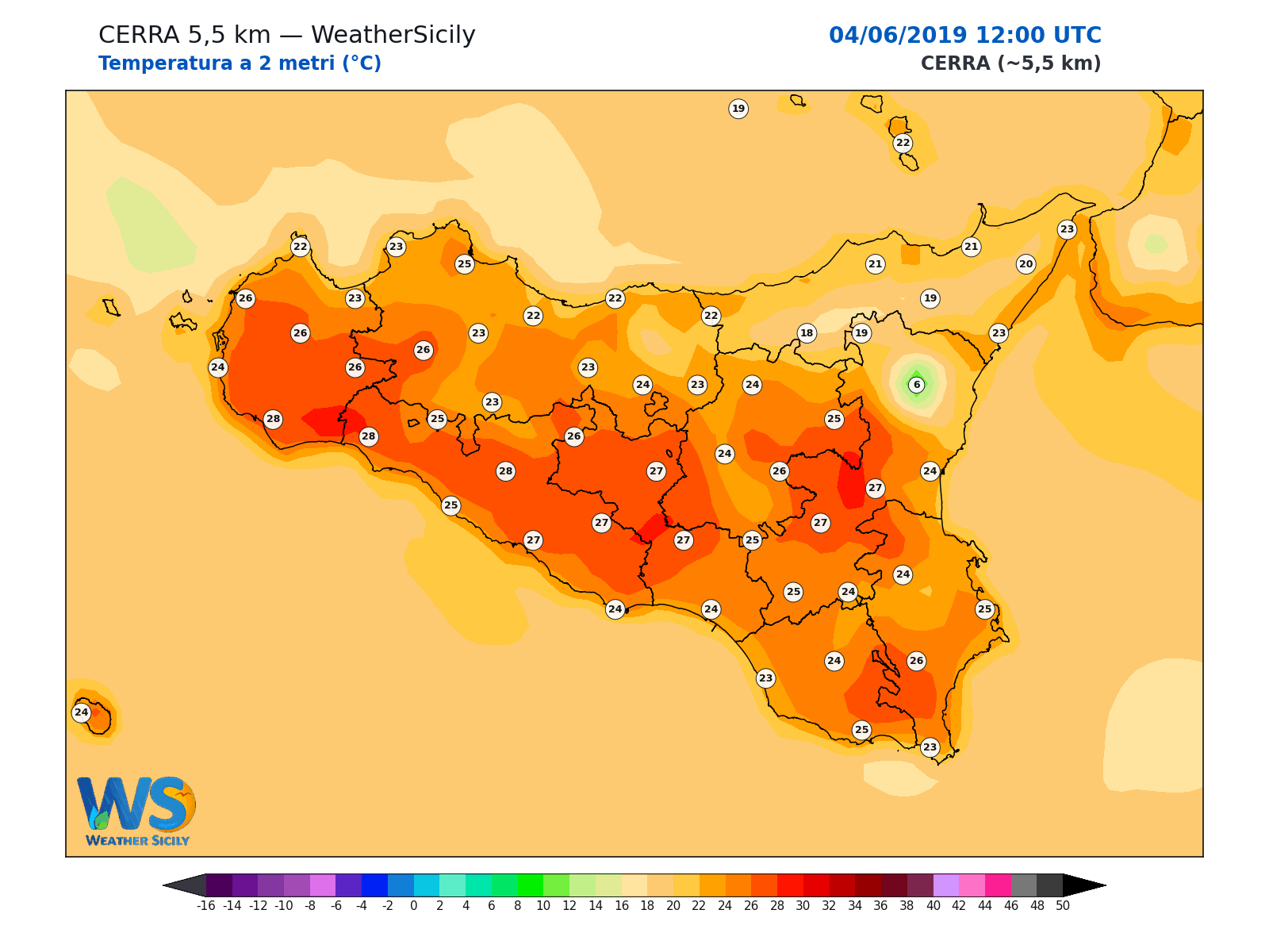 Temperatura a 2 metri · 2019060412
