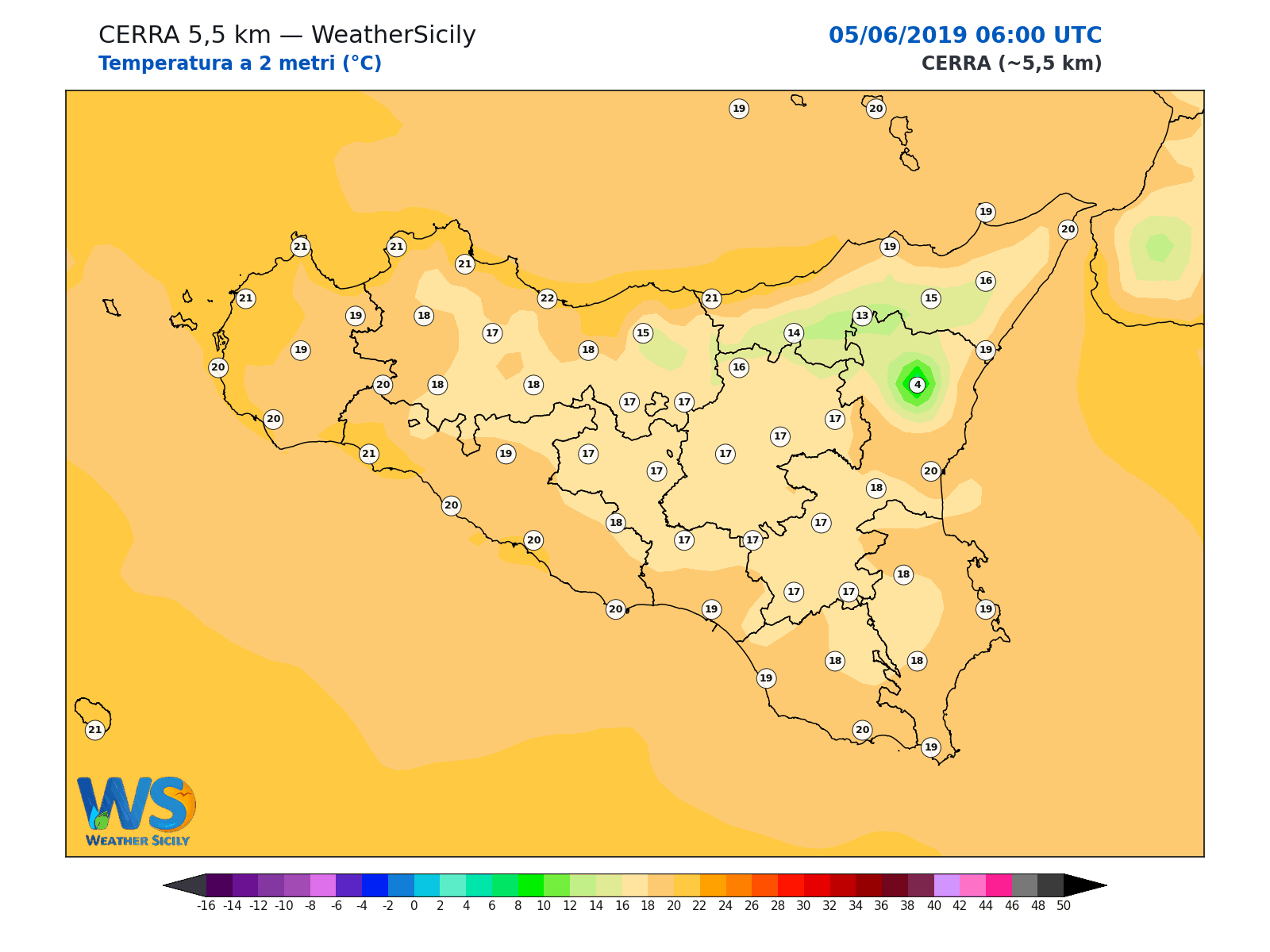 Temperatura a 2 metri · 2019060506