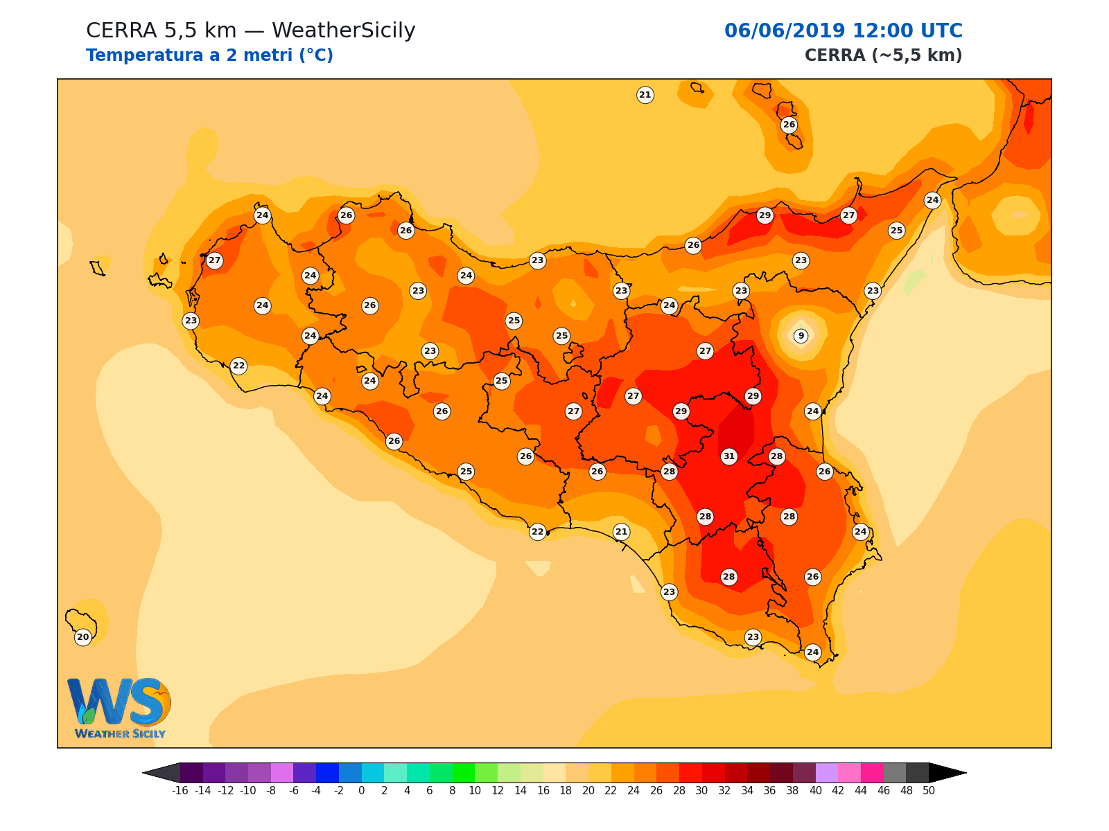Temperatura a 2 metri · 2019060612