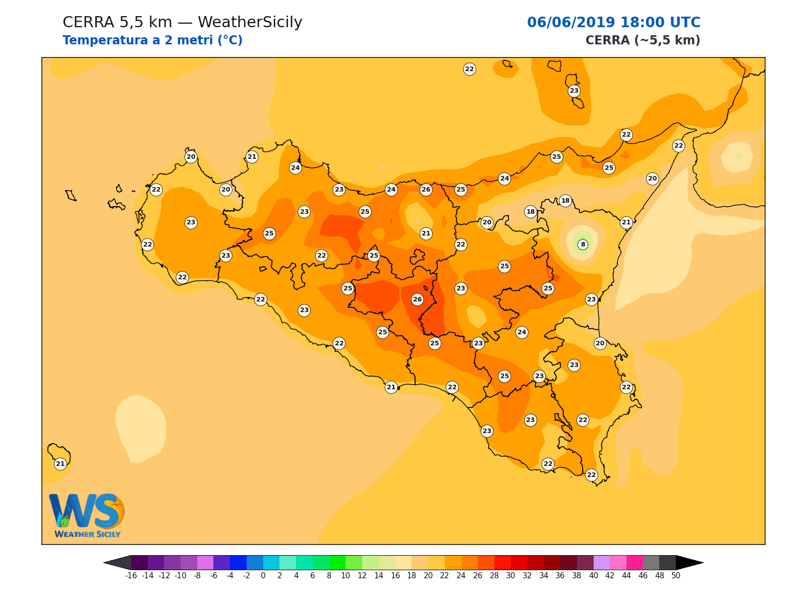 Temperatura a 2 metri · 2019060618