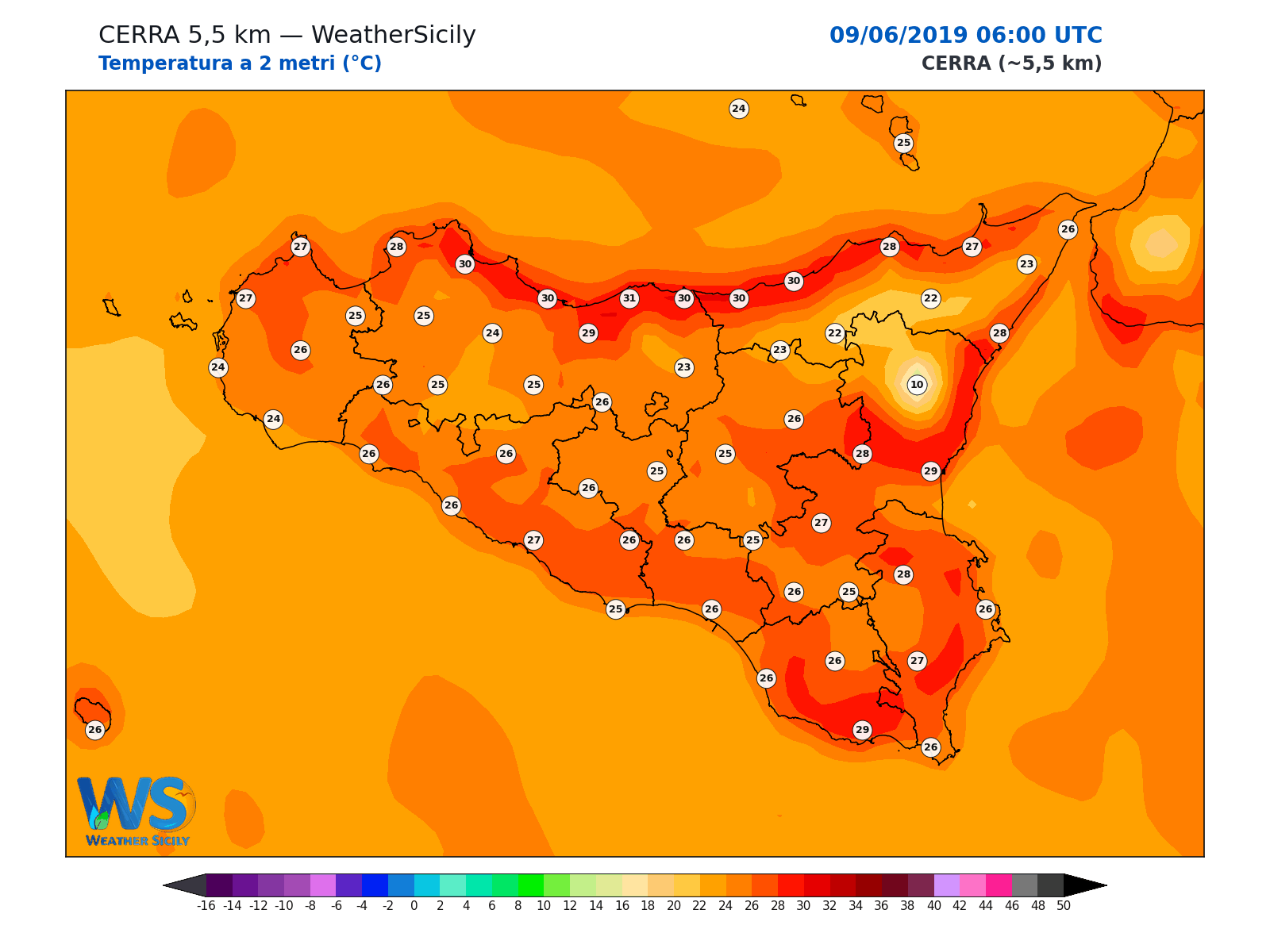 Temperatura a 2 metri · 2019060906