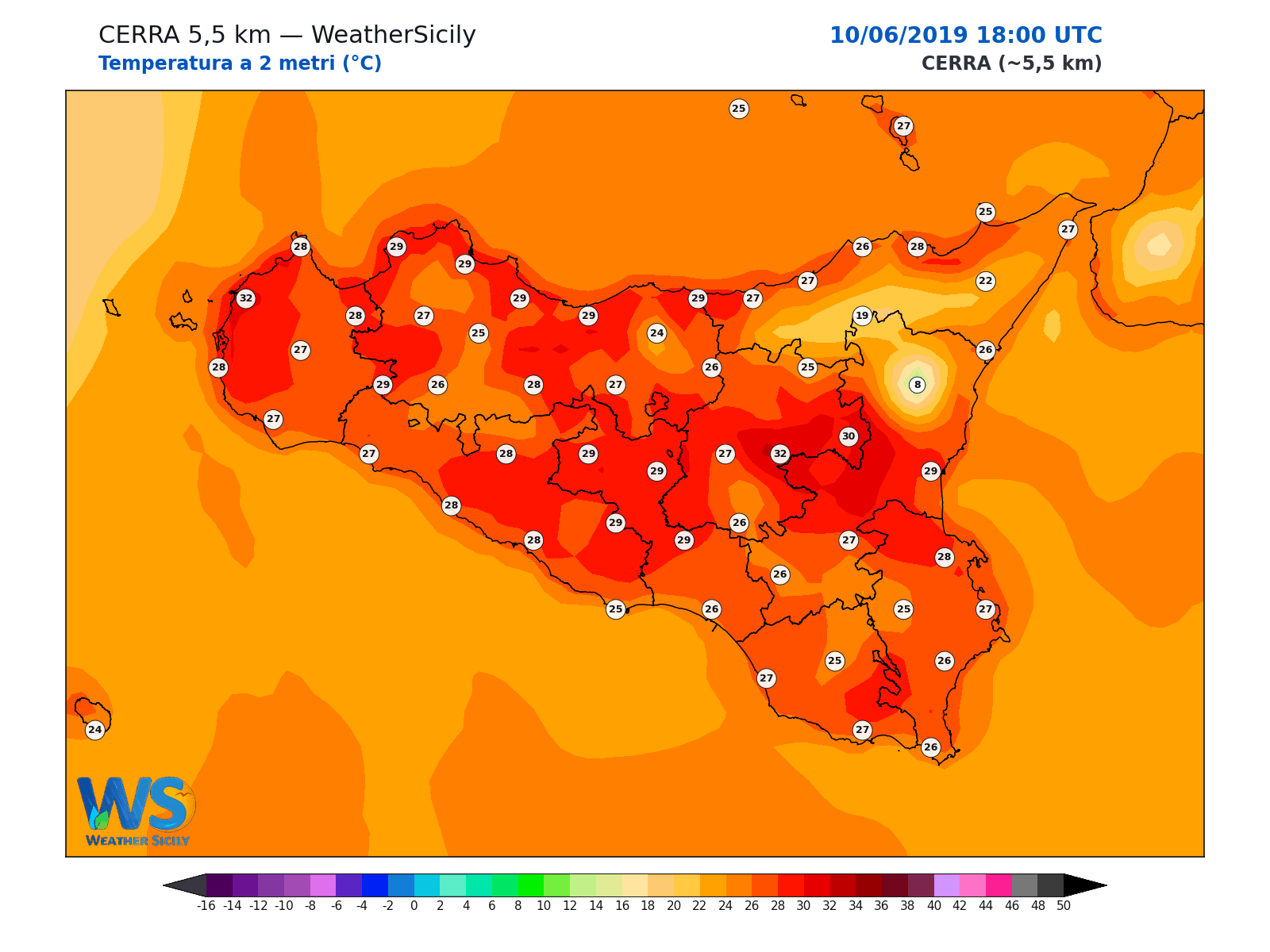 Temperatura a 2 metri · 2019061018