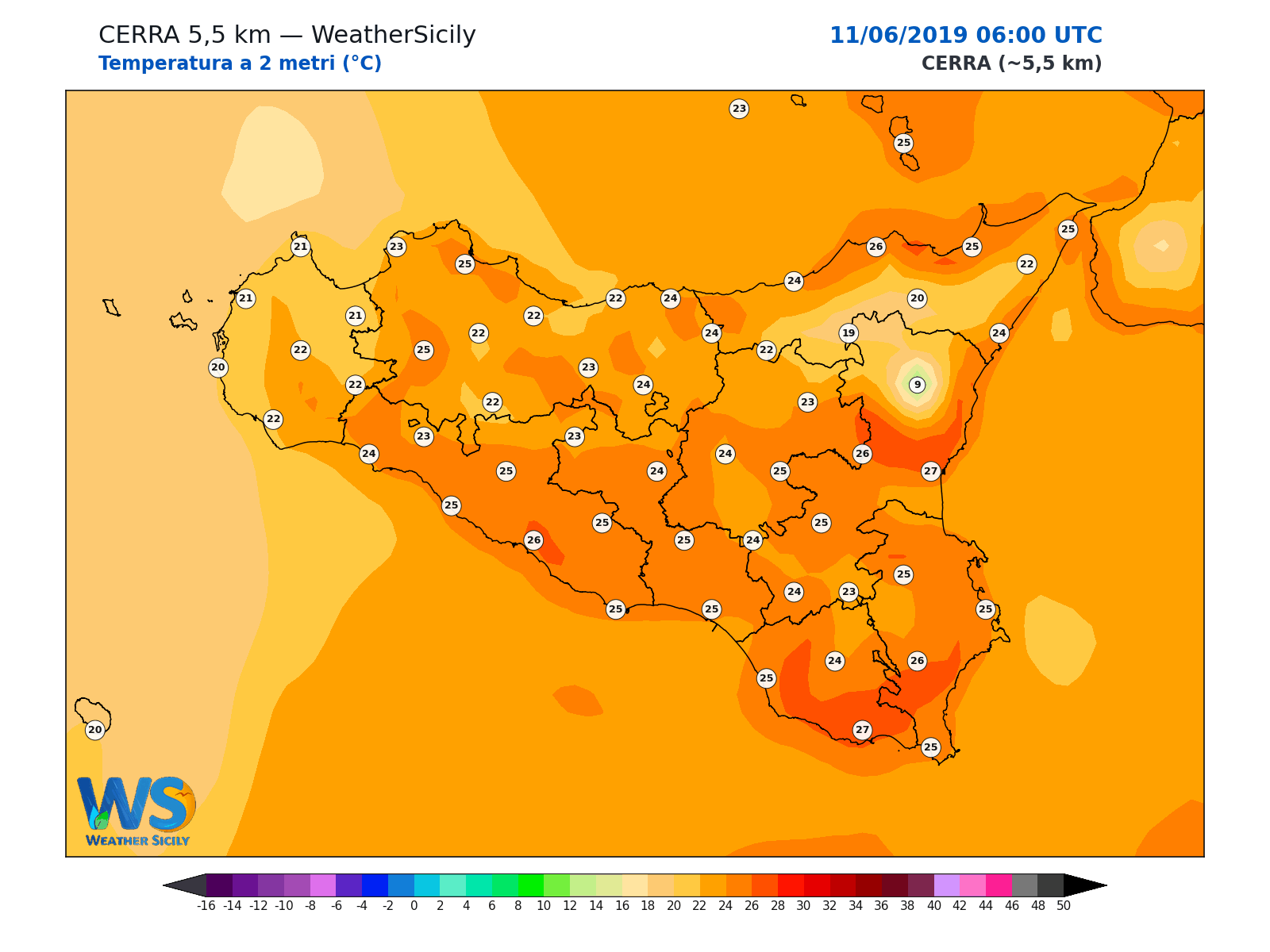 Temperatura a 2 metri · 2019061106
