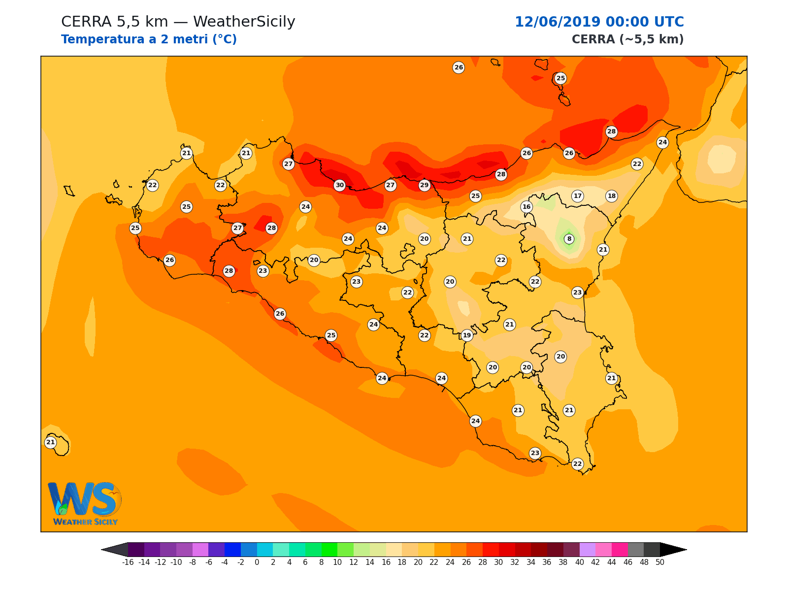 Temperatura a 2 metri · 2019061200