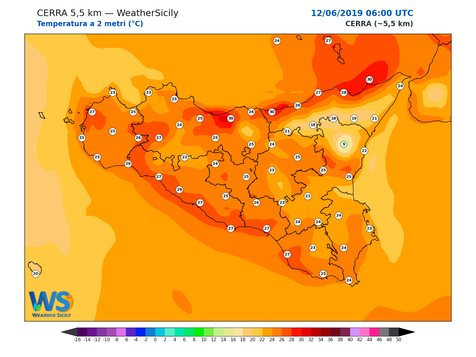 Temperatura a 2 metri · 2019061206