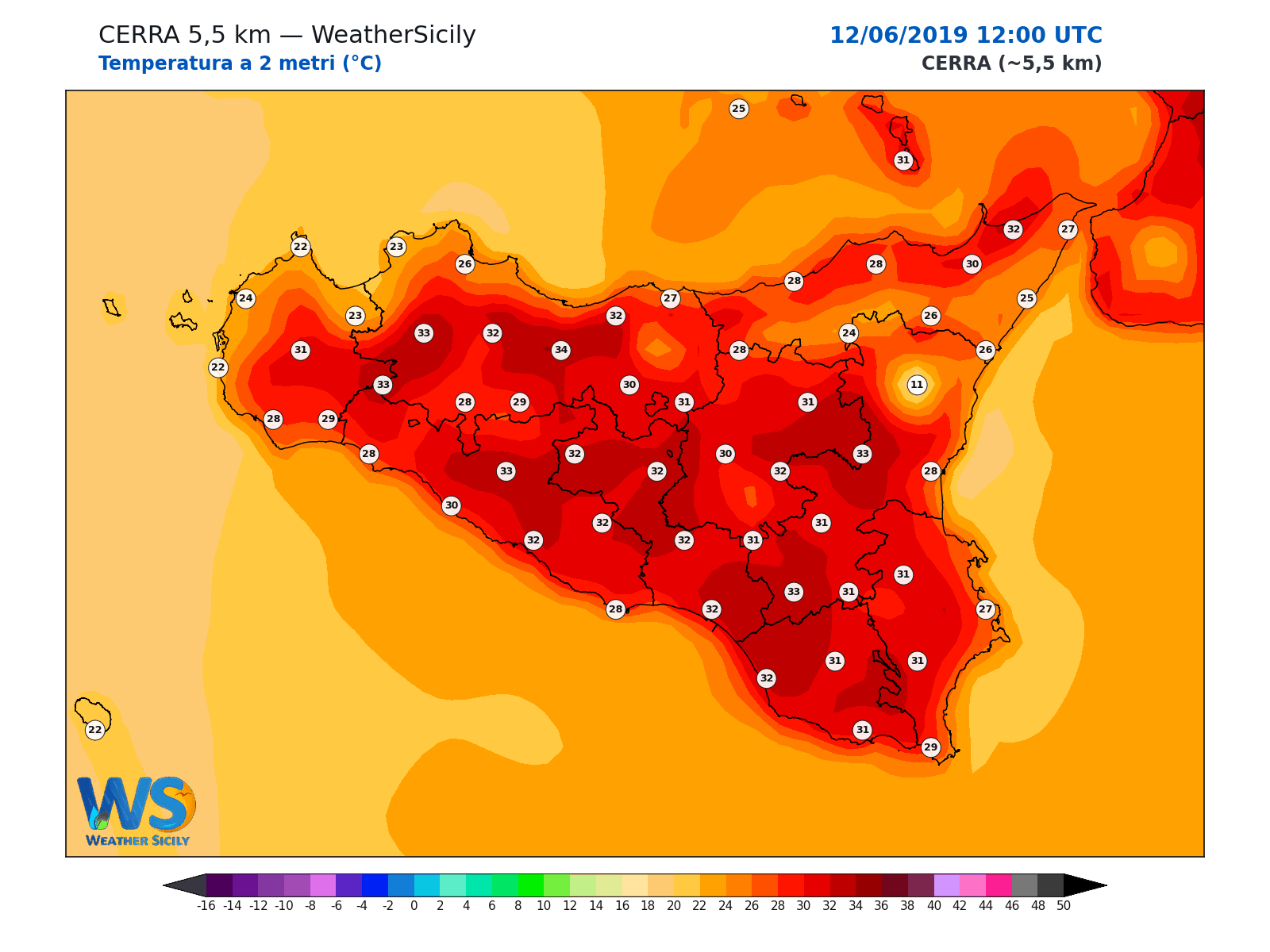Temperatura a 2 metri · 2019061212