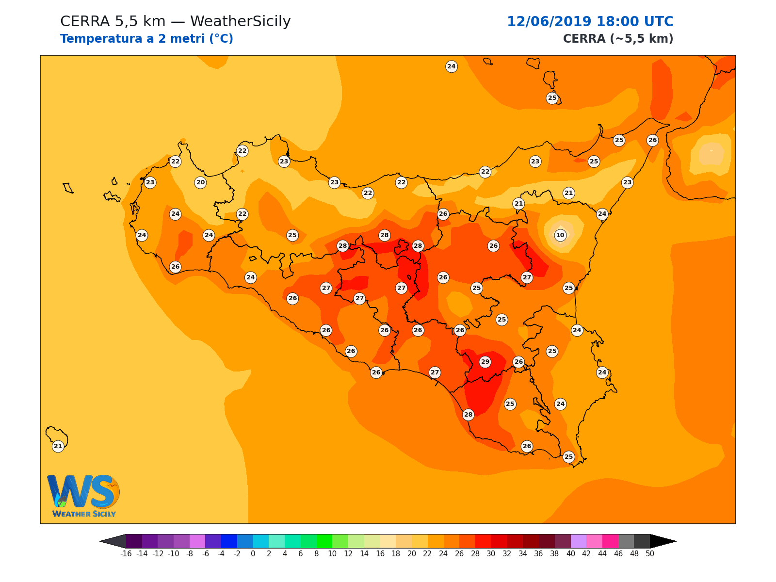 Temperatura a 2 metri · 2019061218