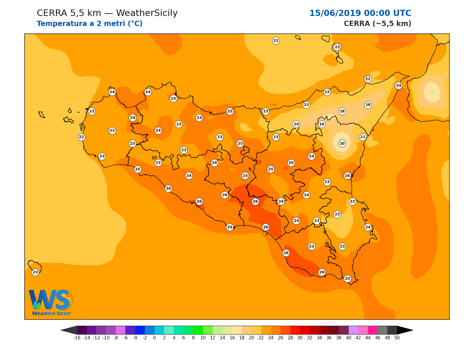 Temperatura a 2 metri · 2019061500