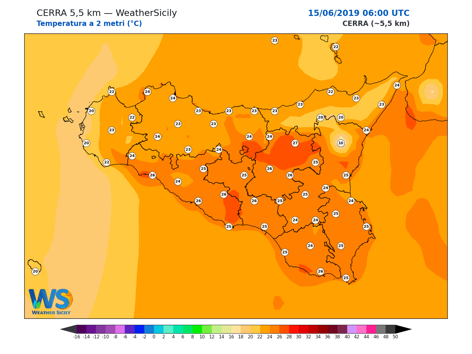 Temperatura a 2 metri · 2019061506