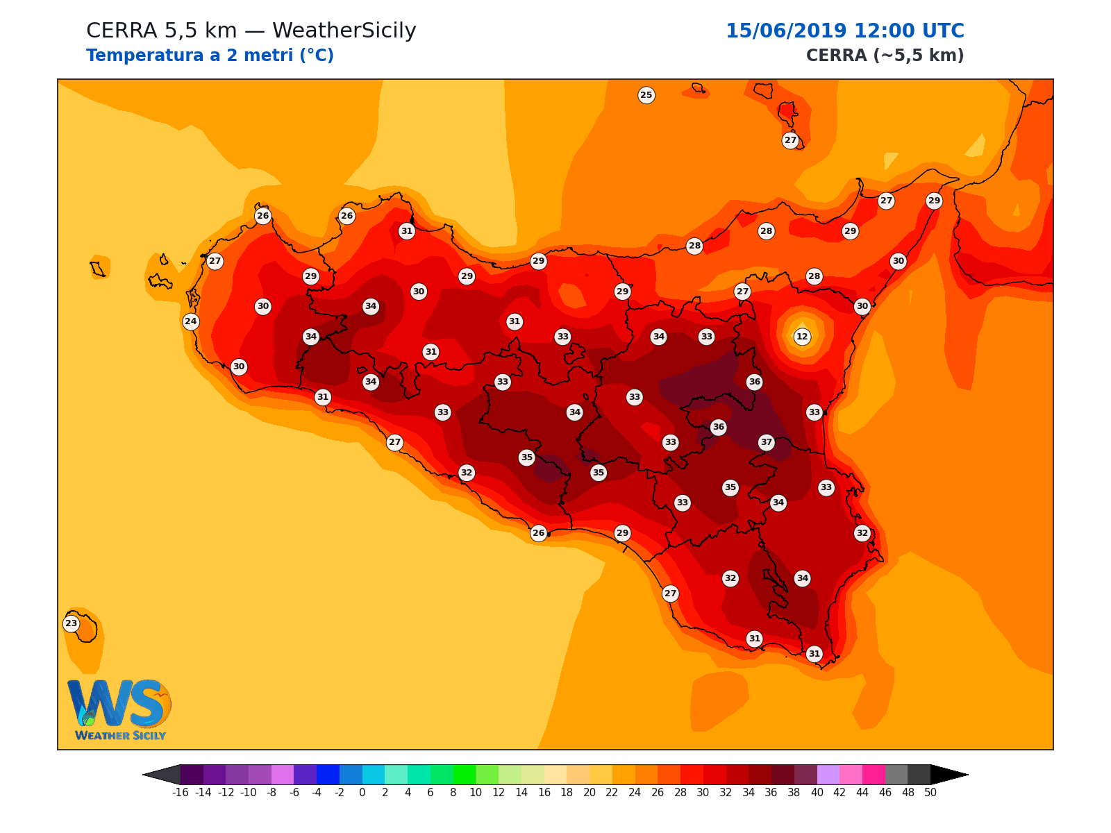 Temperatura a 2 metri · 2019061512