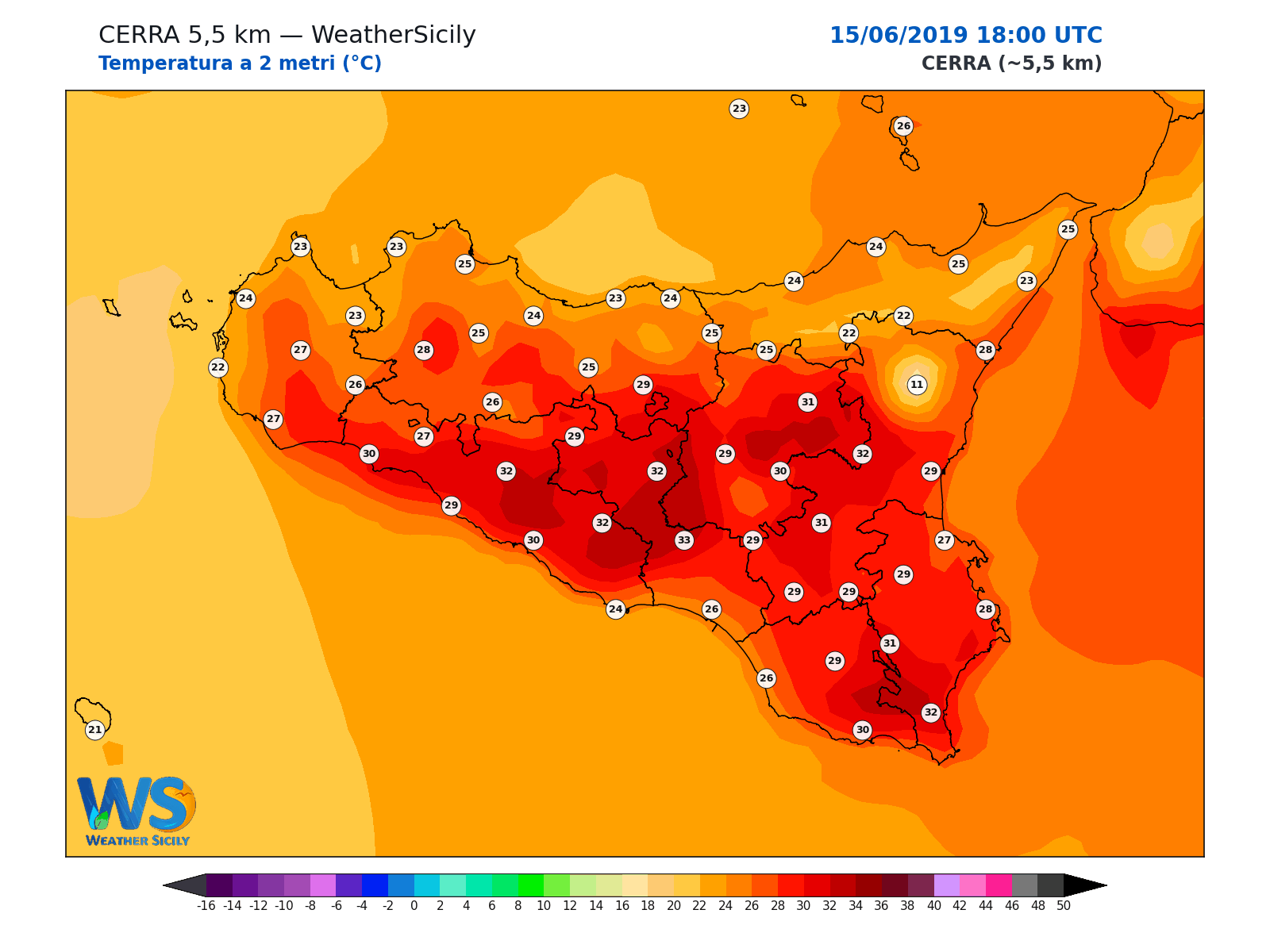 Temperatura a 2 metri · 2019061518
