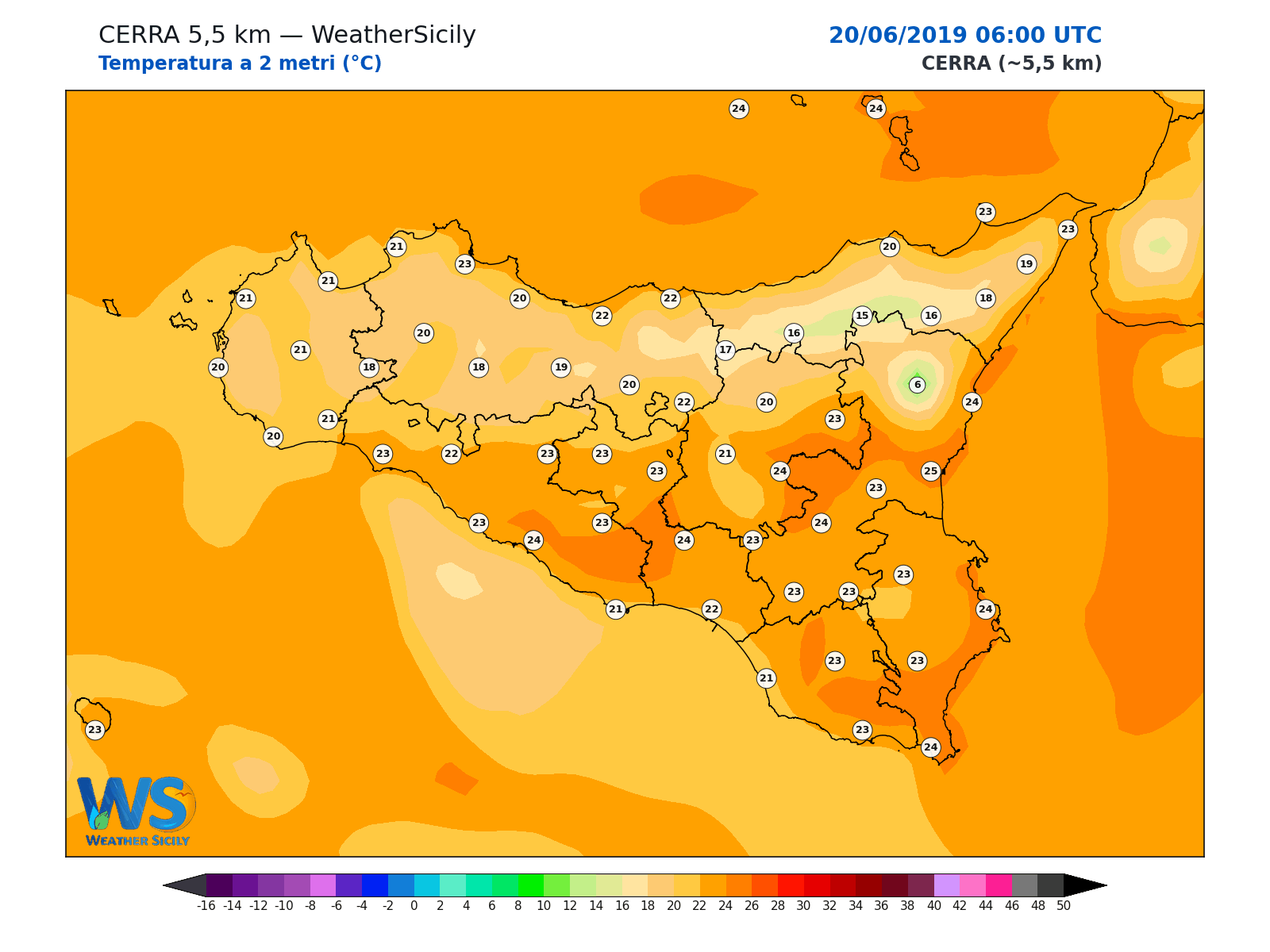 Temperatura a 2 metri · 2019062006