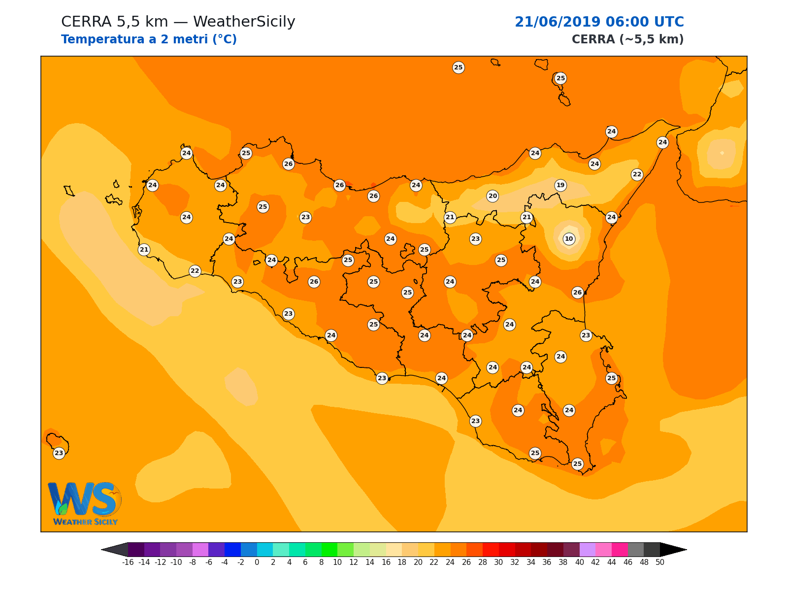 Temperatura a 2 metri · 2019062106
