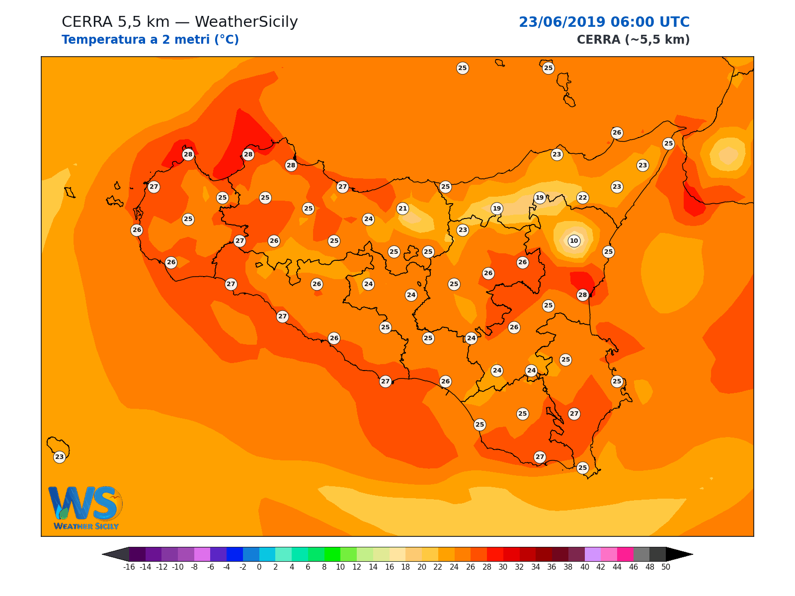 Temperatura a 2 metri · 2019062306