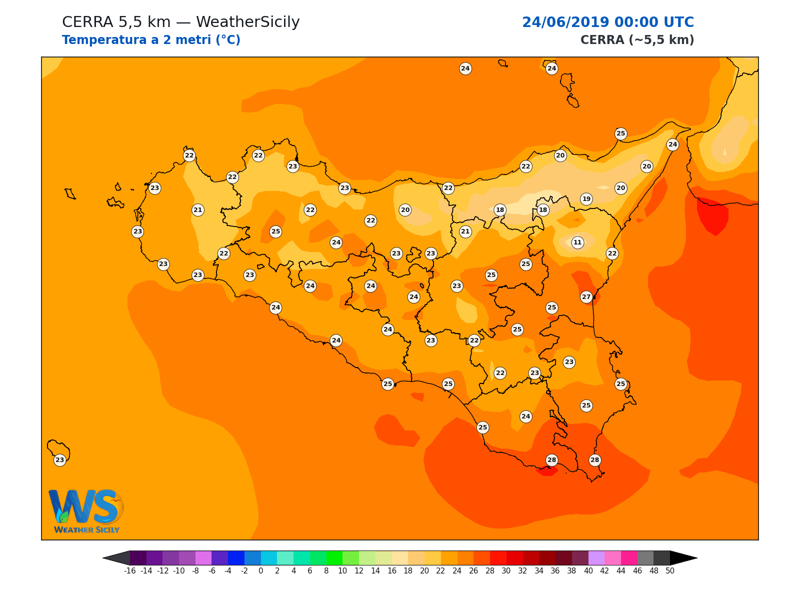 Temperatura a 2 metri · 2019062400
