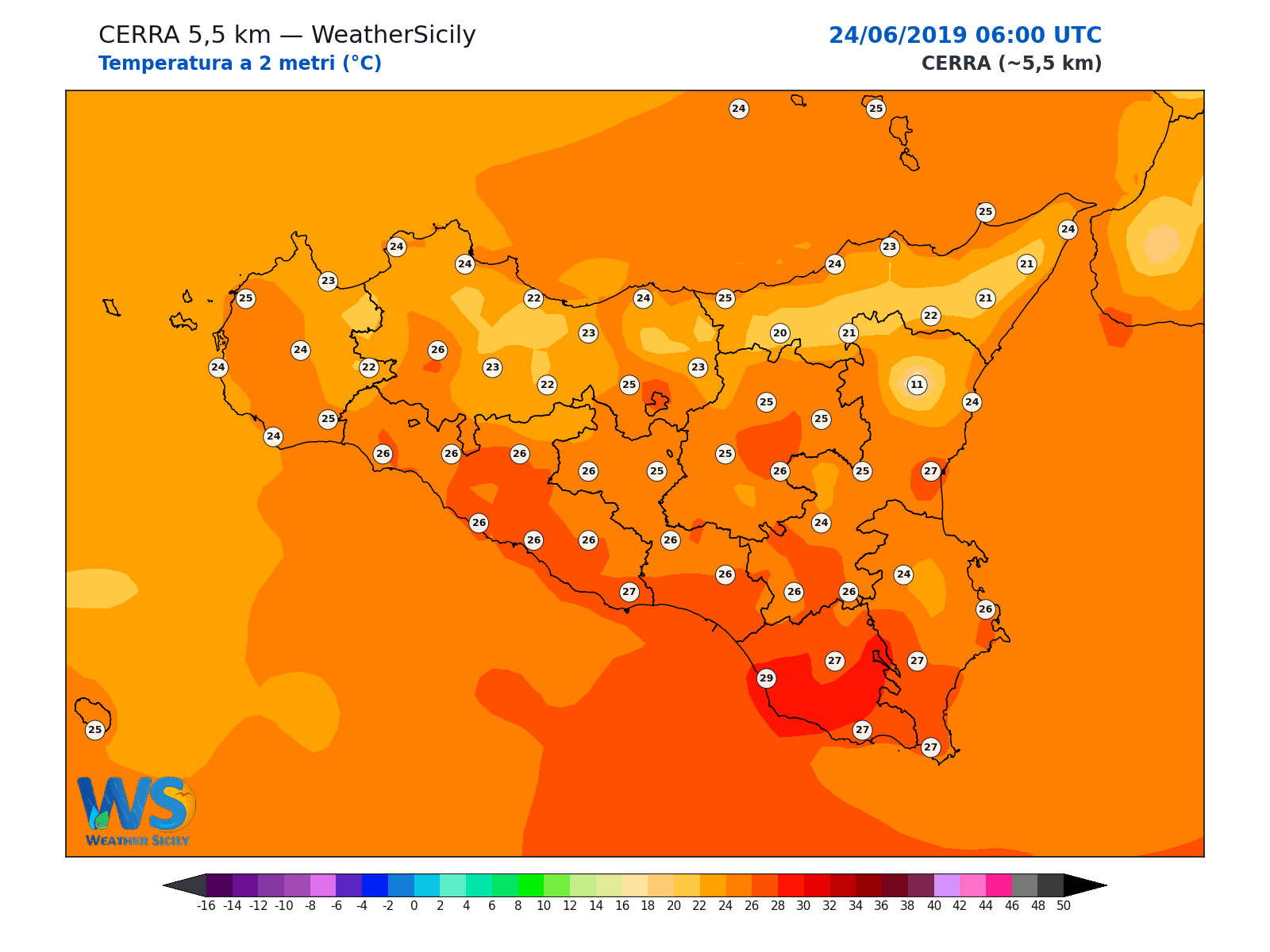 Temperatura a 2 metri · 2019062406