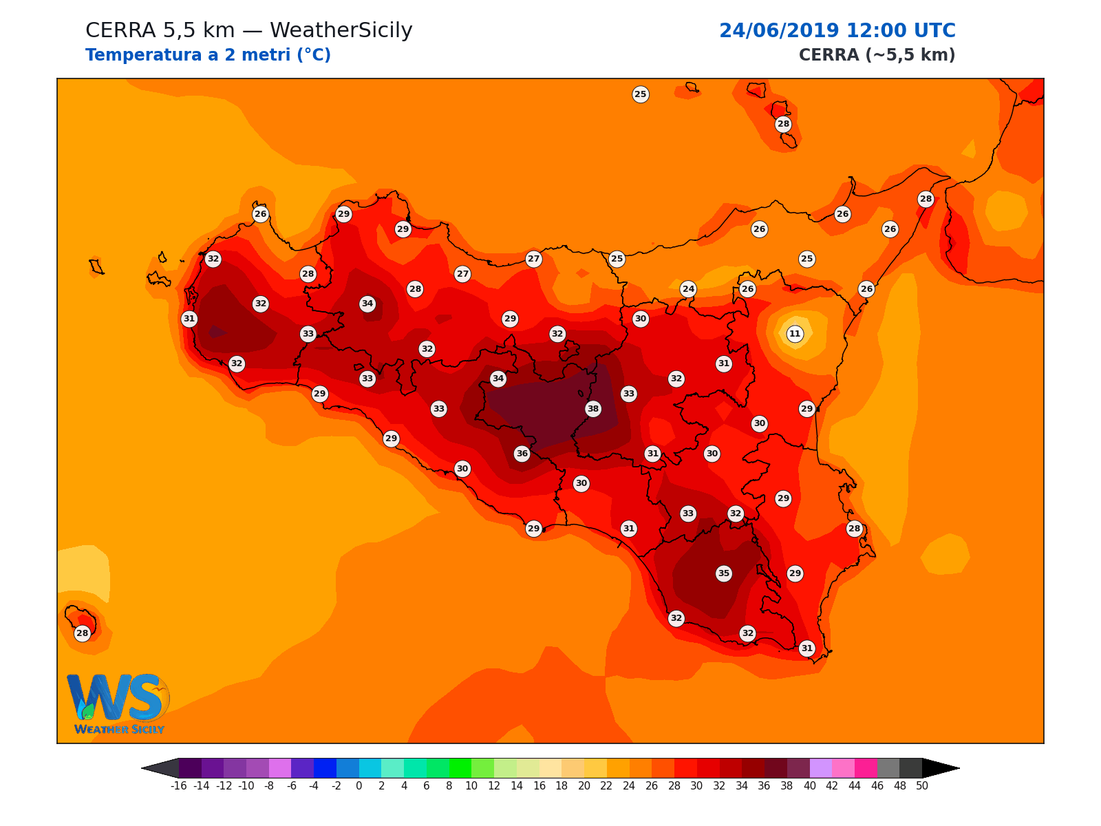 Temperatura a 2 metri · 2019062412
