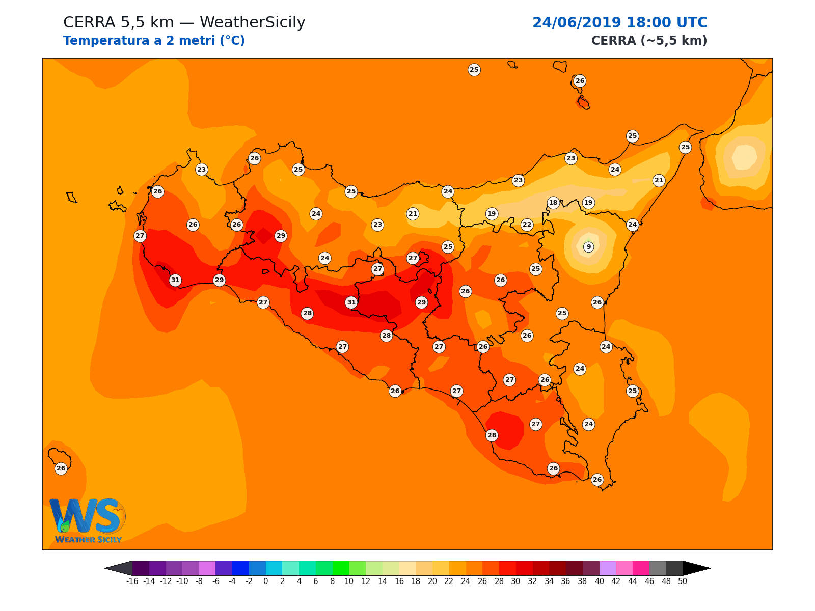 Temperatura a 2 metri · 2019062418