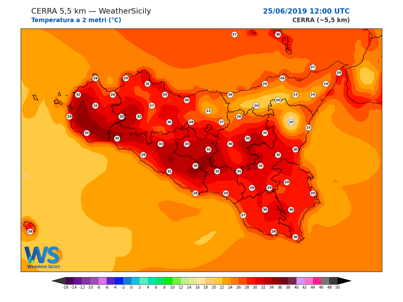 Temperatura a 2 metri · 2019062512