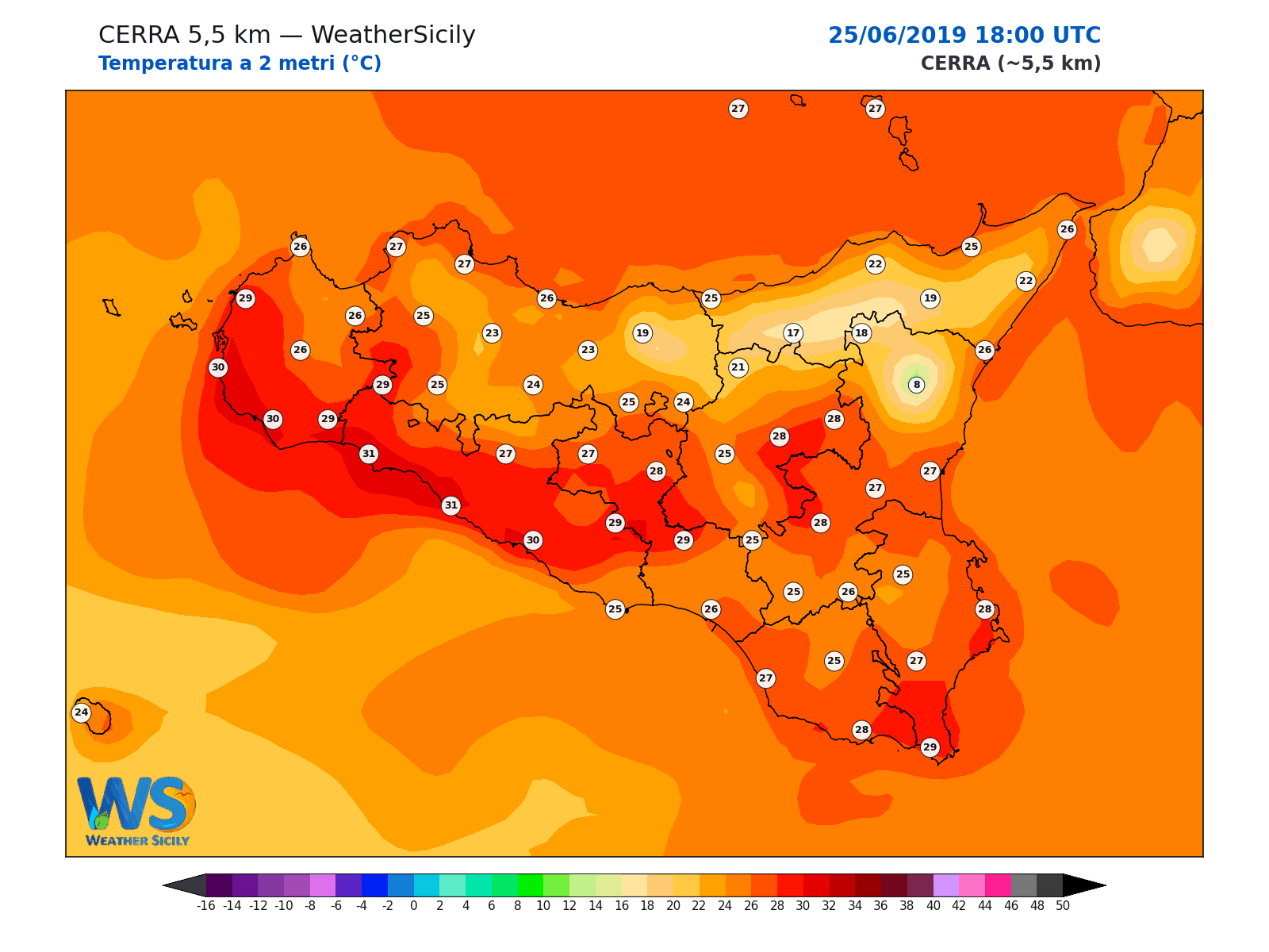 Temperatura a 2 metri · 2019062518