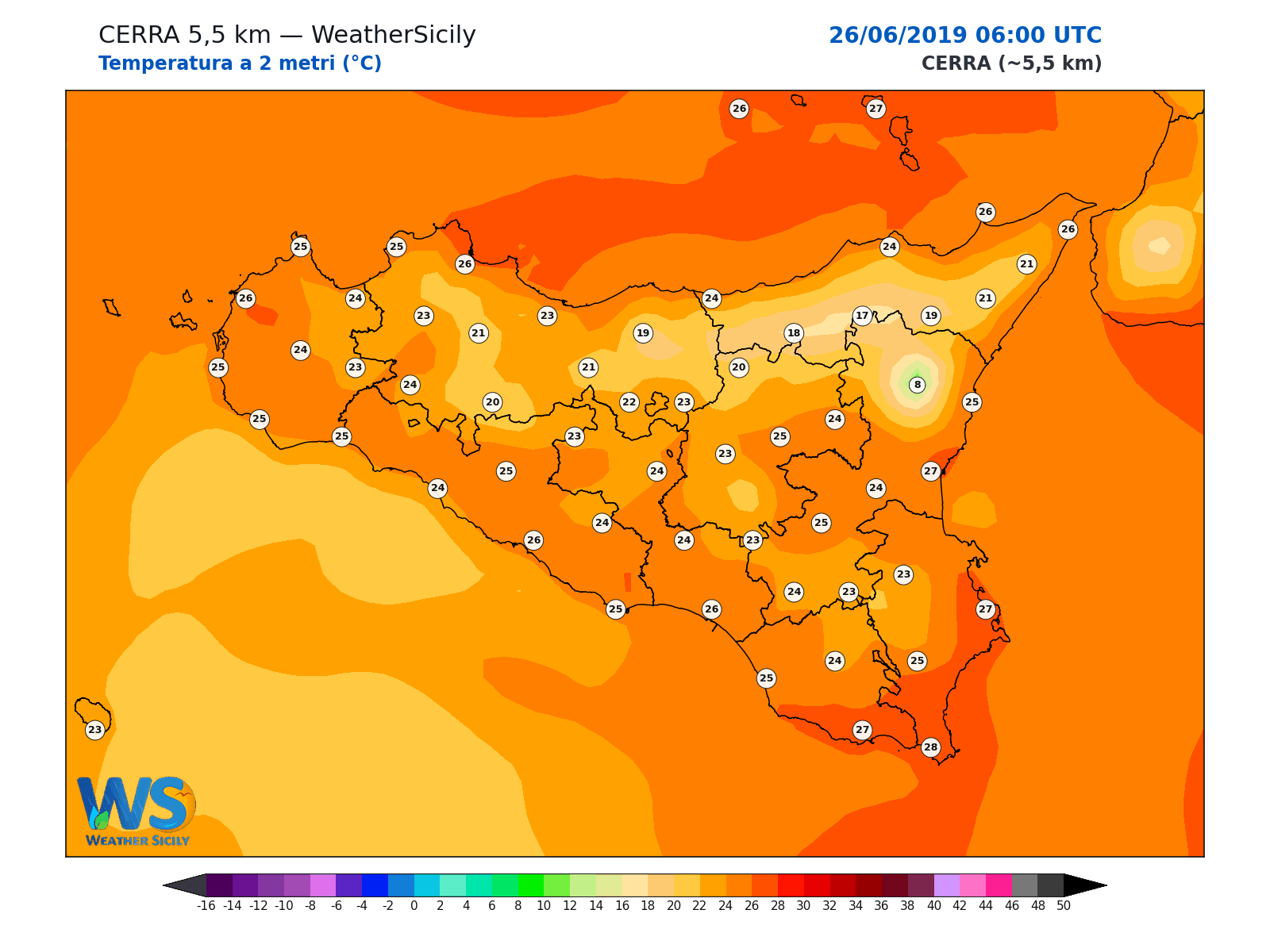 Temperatura a 2 metri · 2019062606