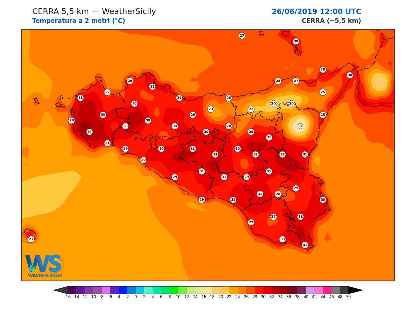 Temperatura a 2 metri · 2019062612