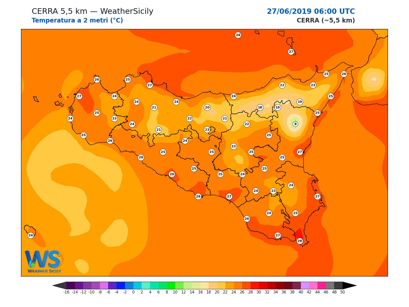 Temperatura a 2 metri · 2019062706